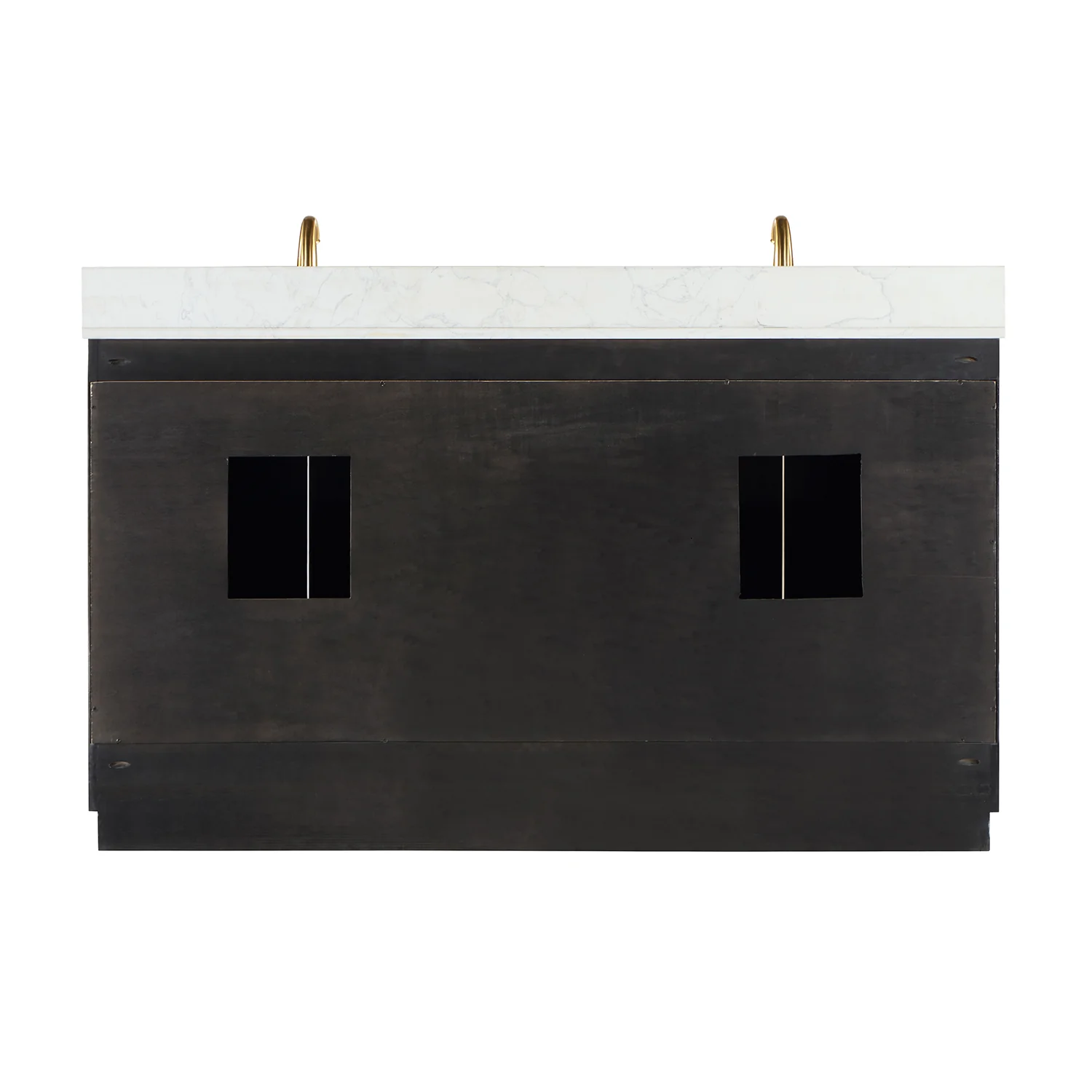 Altair Design Gazsi 60" Double Bathroom Vanity Set in Black Oak with Grain White Composite Stone Countertop - Image 17