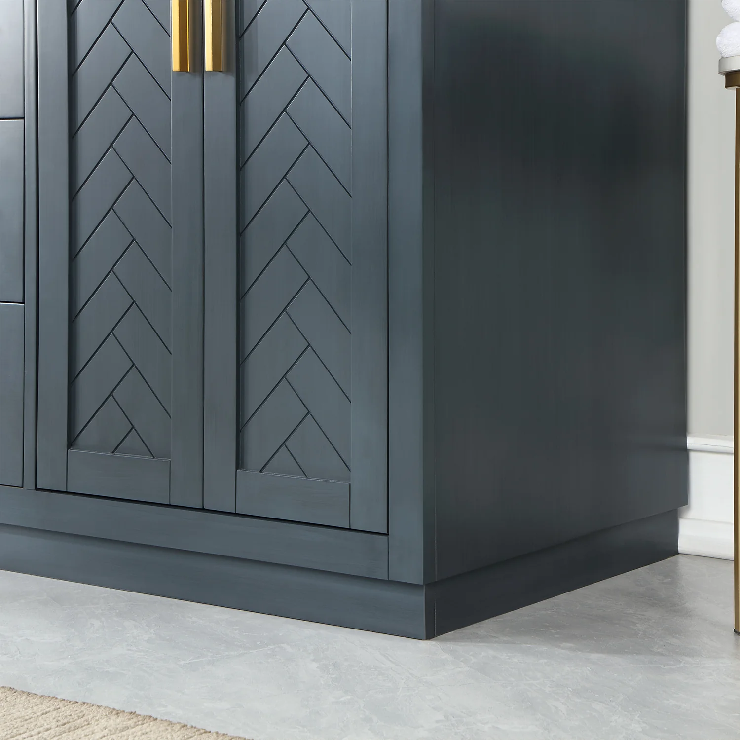 Altair Design Gazsi 60" Double Bathroom Vanity Set in Classic Blue with Grain White Composite Stone Countertop - Image 4