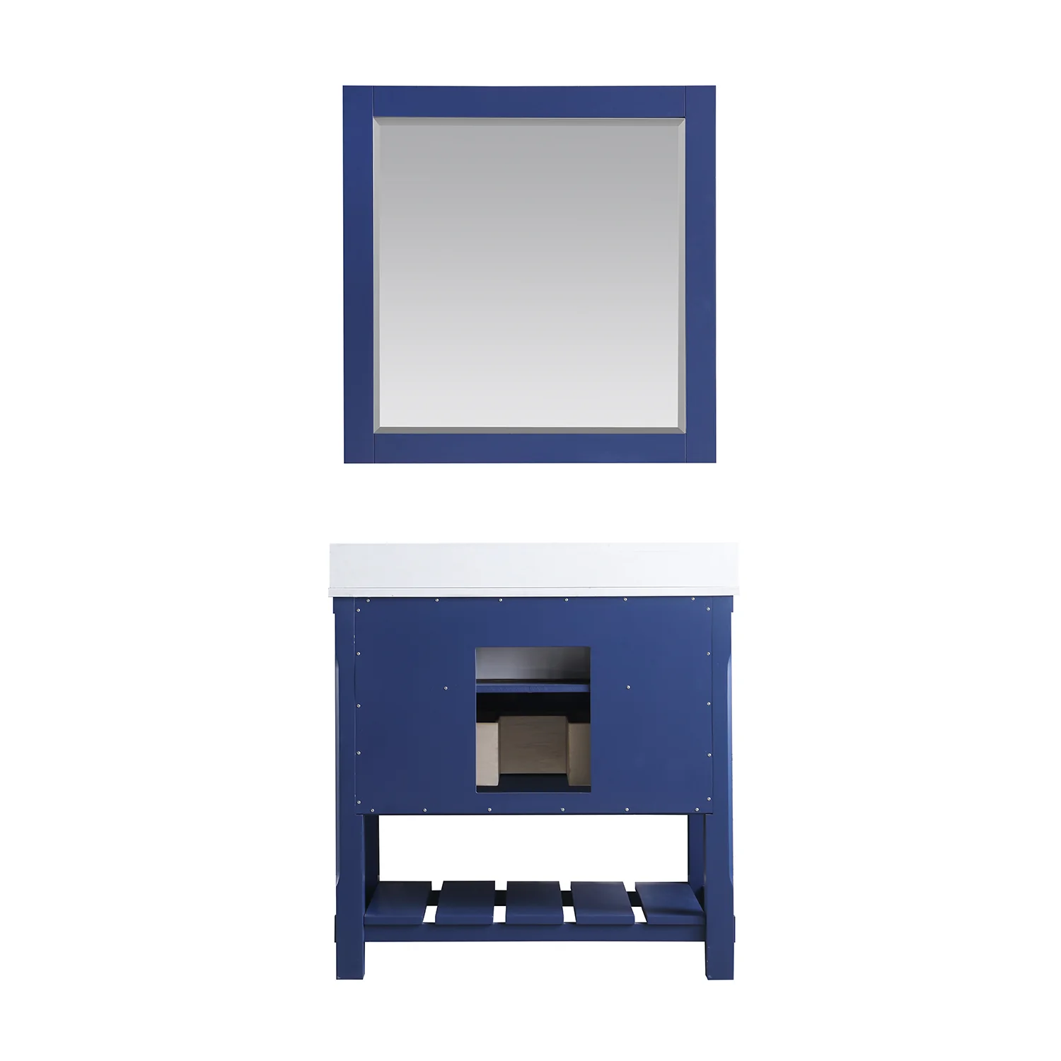 Altair Design Georgia 36" Single Bathroom Vanity Set in Jewelry Blue and Aosta White Composite Stone Top with White Farmhouse Basin - Image 11