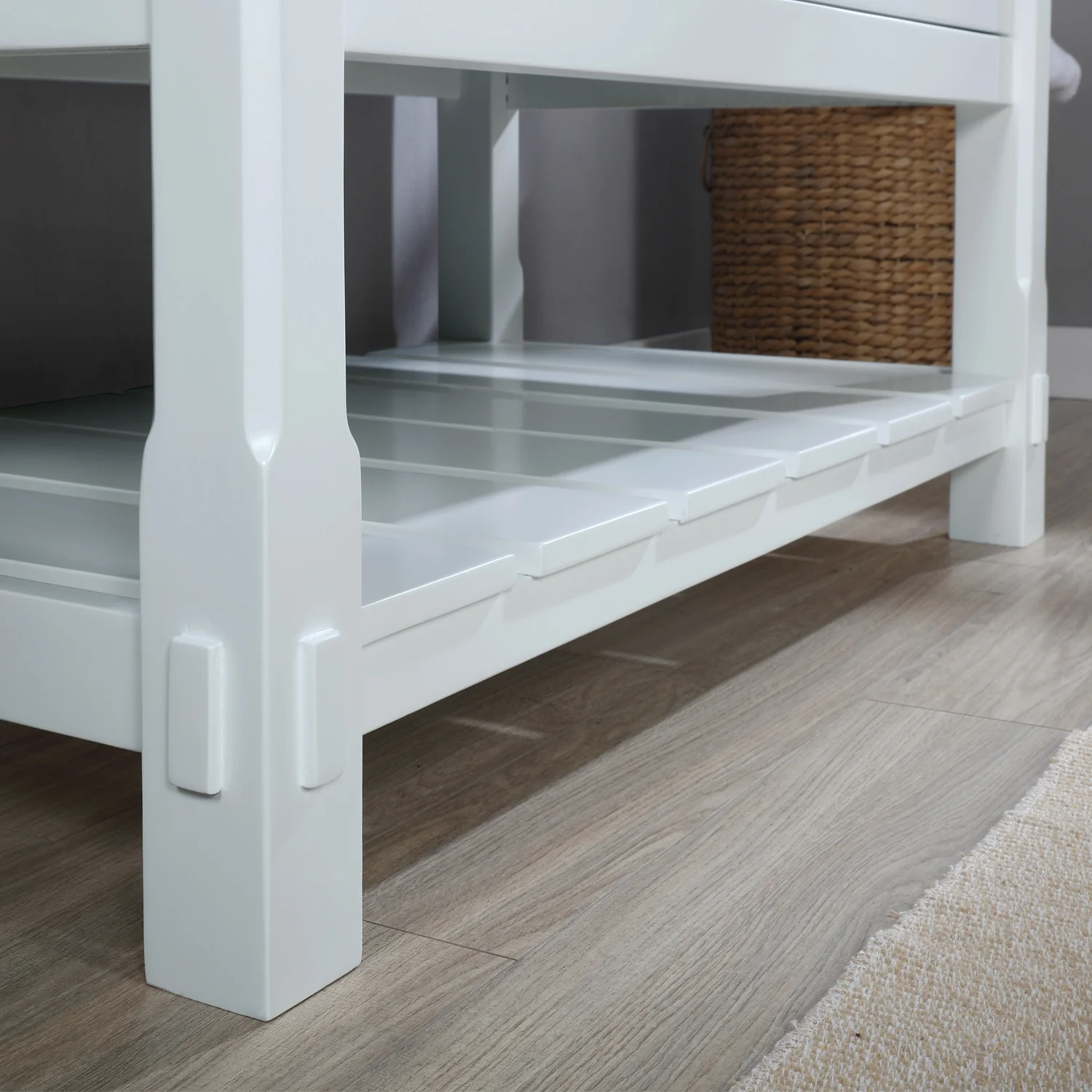 Altair Design Georgia 42" Single Bathroom Vanity Set in White and Aosta White Composite Stone Top with White Farmhouse Basin - Image 4