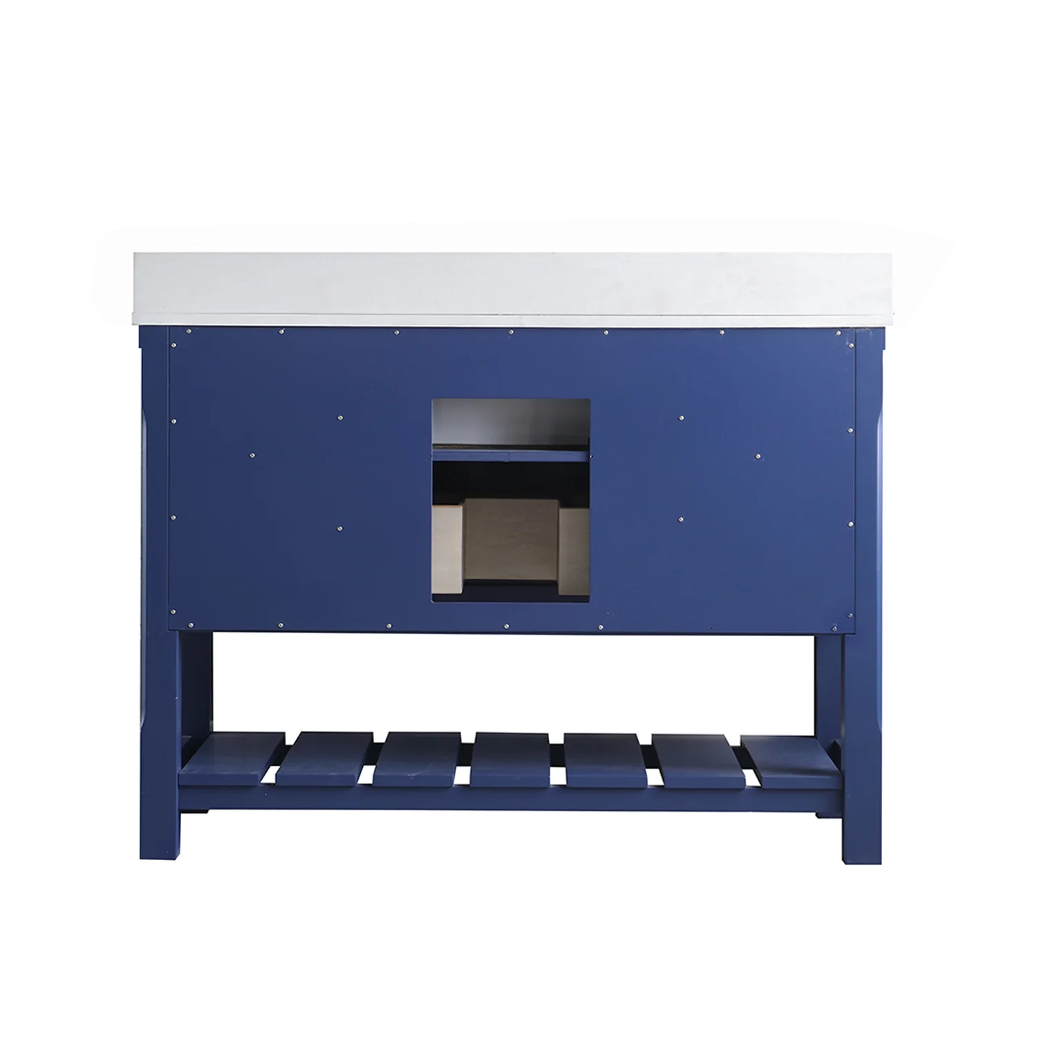 Altair Design Georgia 48" Single Bathroom Vanity Set in Jewelry Blue and Aosta White Composite Stone Top with White Farmhouse Basin - Image 15