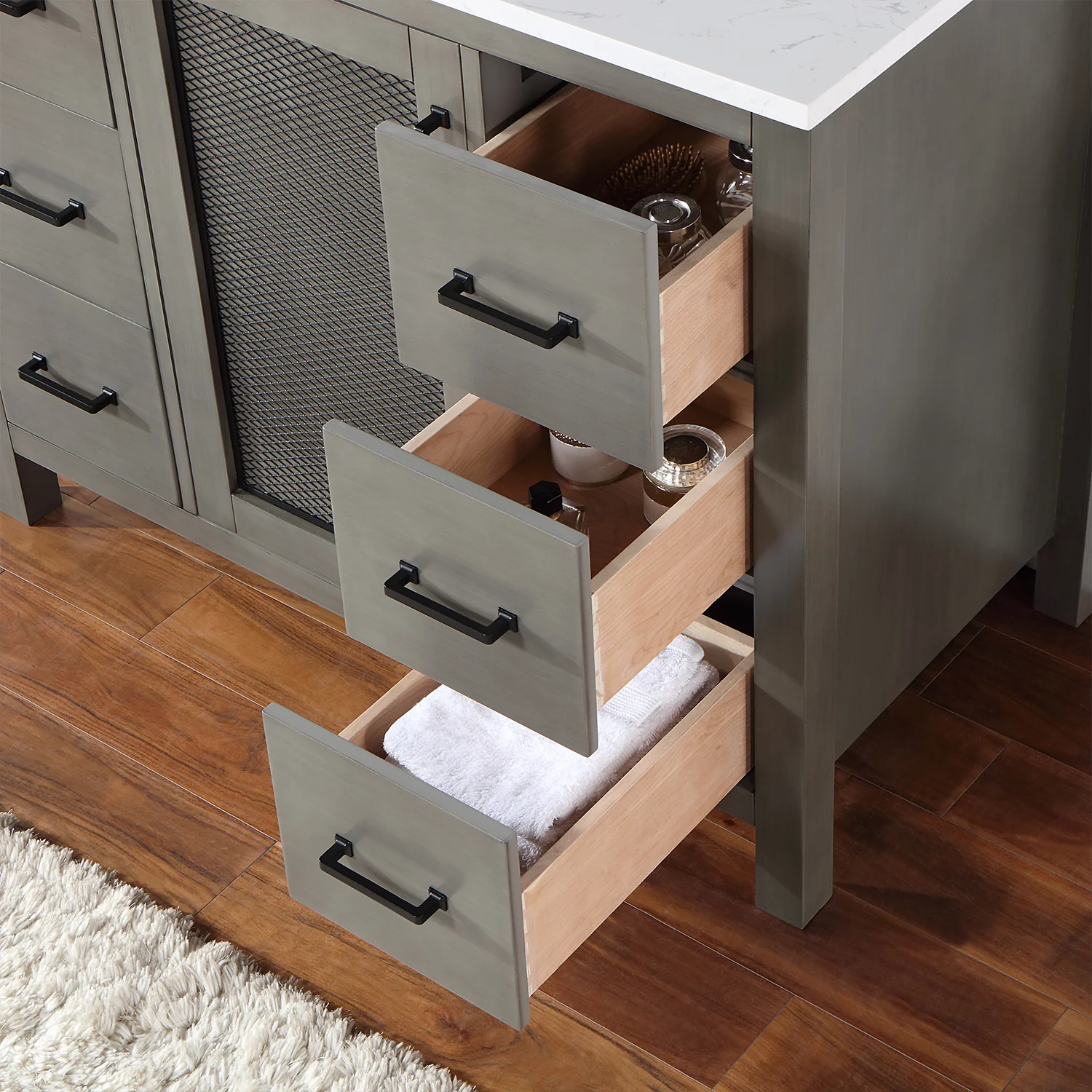 Altair Design Hadiya 42" Single Bathroom Vanity Set in Gray Pine with Aosta White Composite Stone Countertop - Image 14