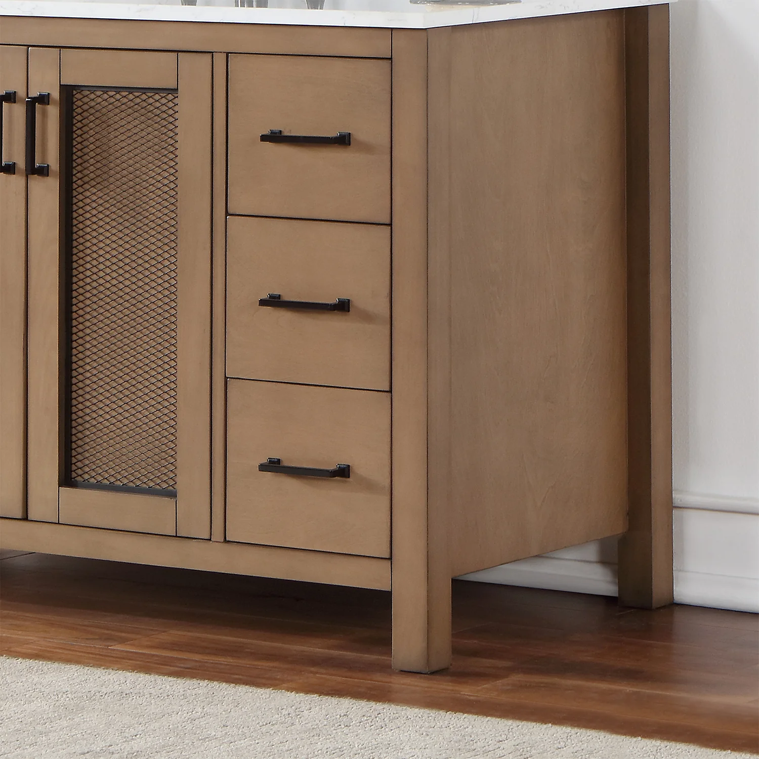 Altair Design Hadiya 48" Single Bathroom Vanity Set in Brown Pine with Aosta White Composite Stone Countertop - Image 4