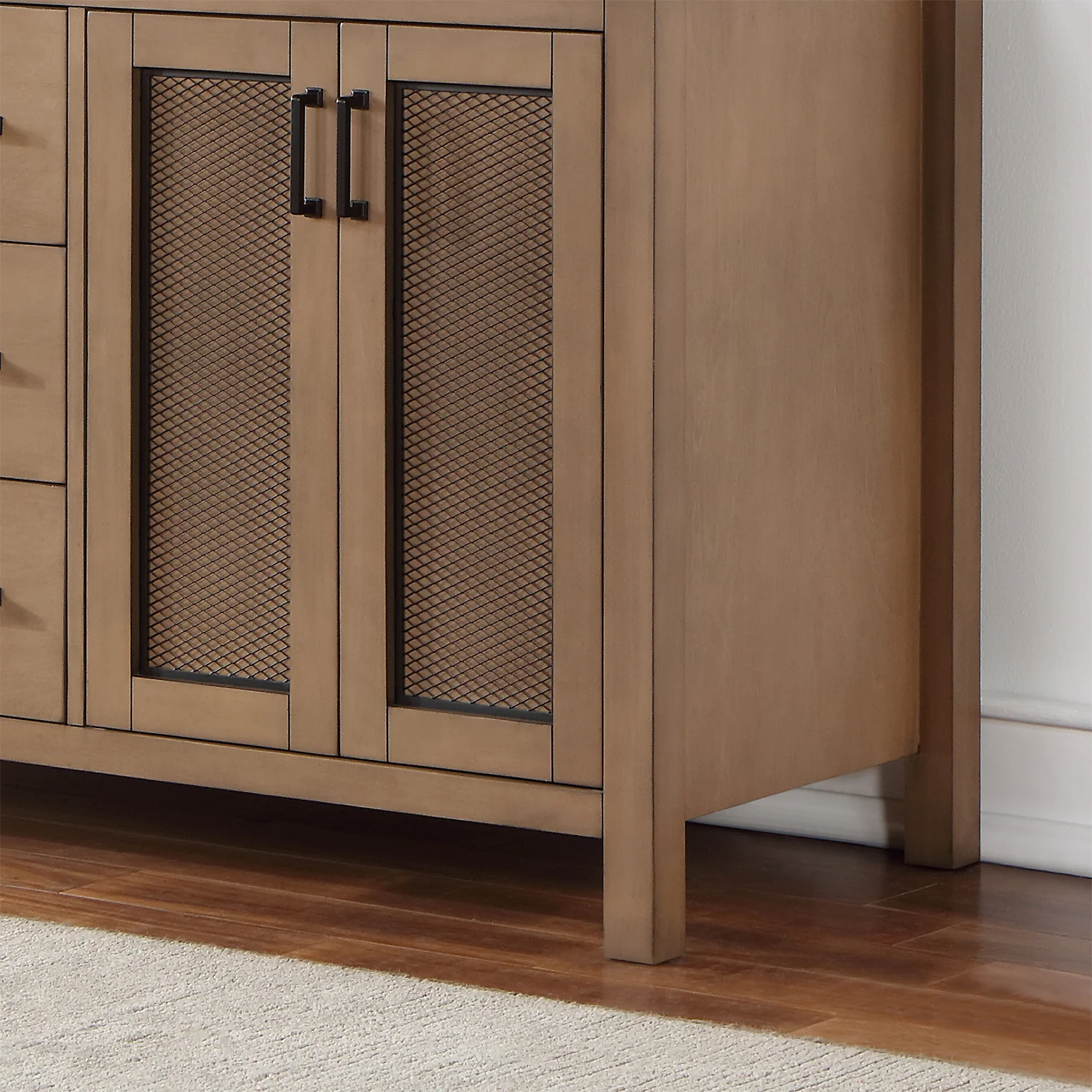 Altair Design Hadiya 60" Double Bathroom Vanity Set in Brown Pine with Aosta White Composite Stone Countertop - Image 4