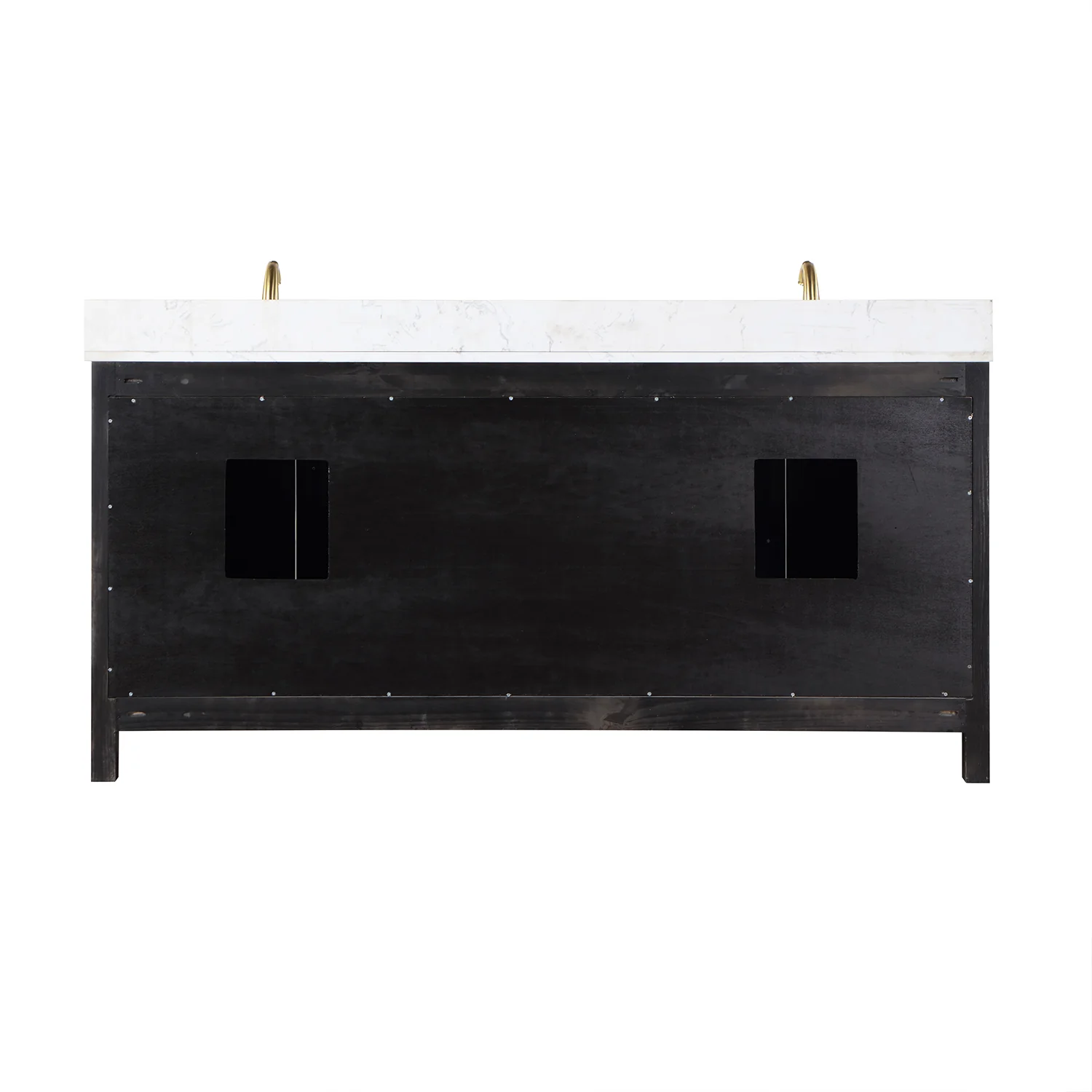 Altair Design Hadiya 72" Double Bathroom Vanity Set in Black Oak with Aosta White Composite Stone Countertop - Image 17