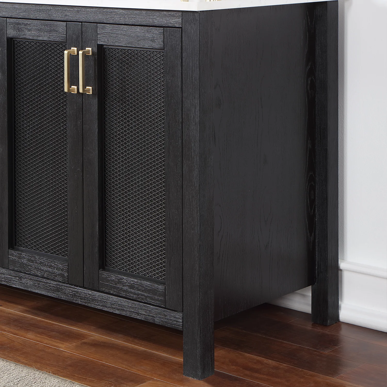 Altair Design Hadiya 72" Double Bathroom Vanity Set in Black Oak with Aosta White Composite Stone Countertop - Image 4