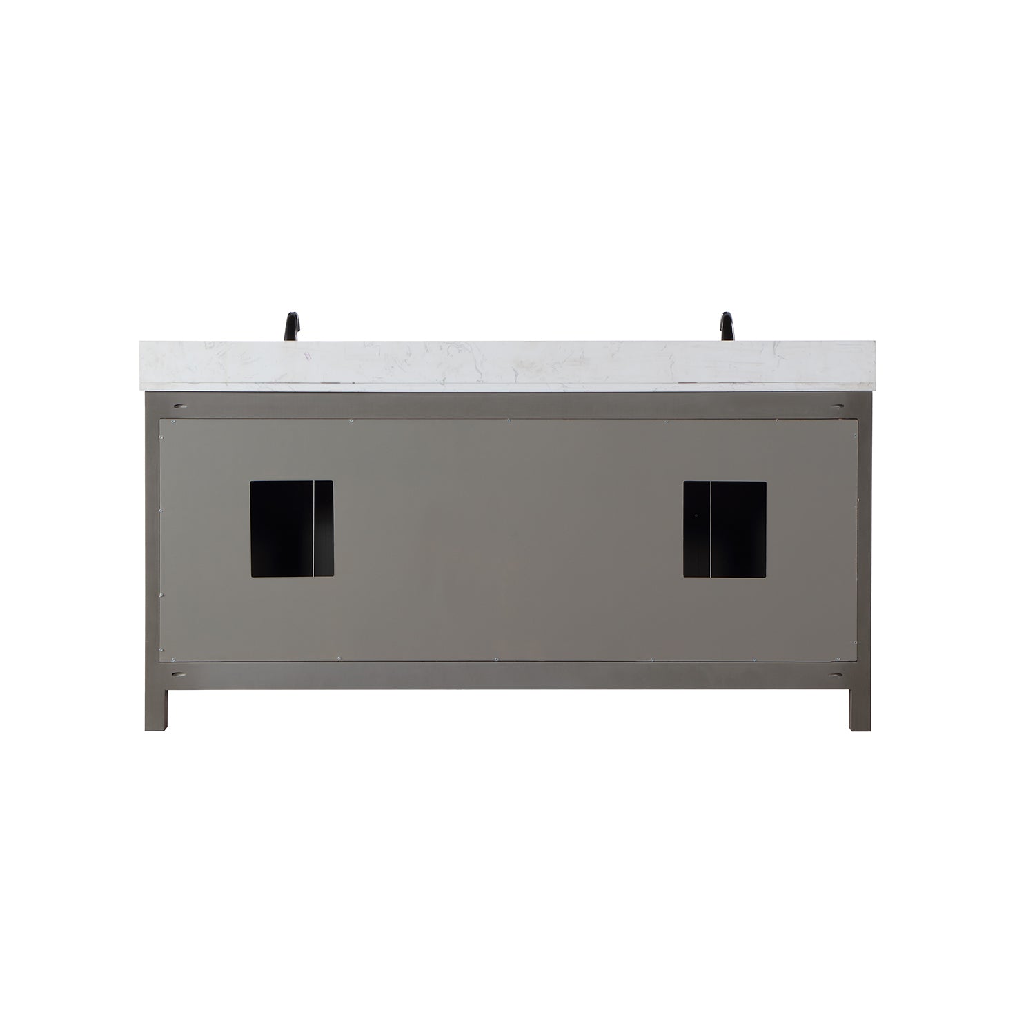 Altair Design Hadiya 72" Double Bathroom Vanity Set in Gray Pine with Aosta White Composite Stone Countertop - Image 17