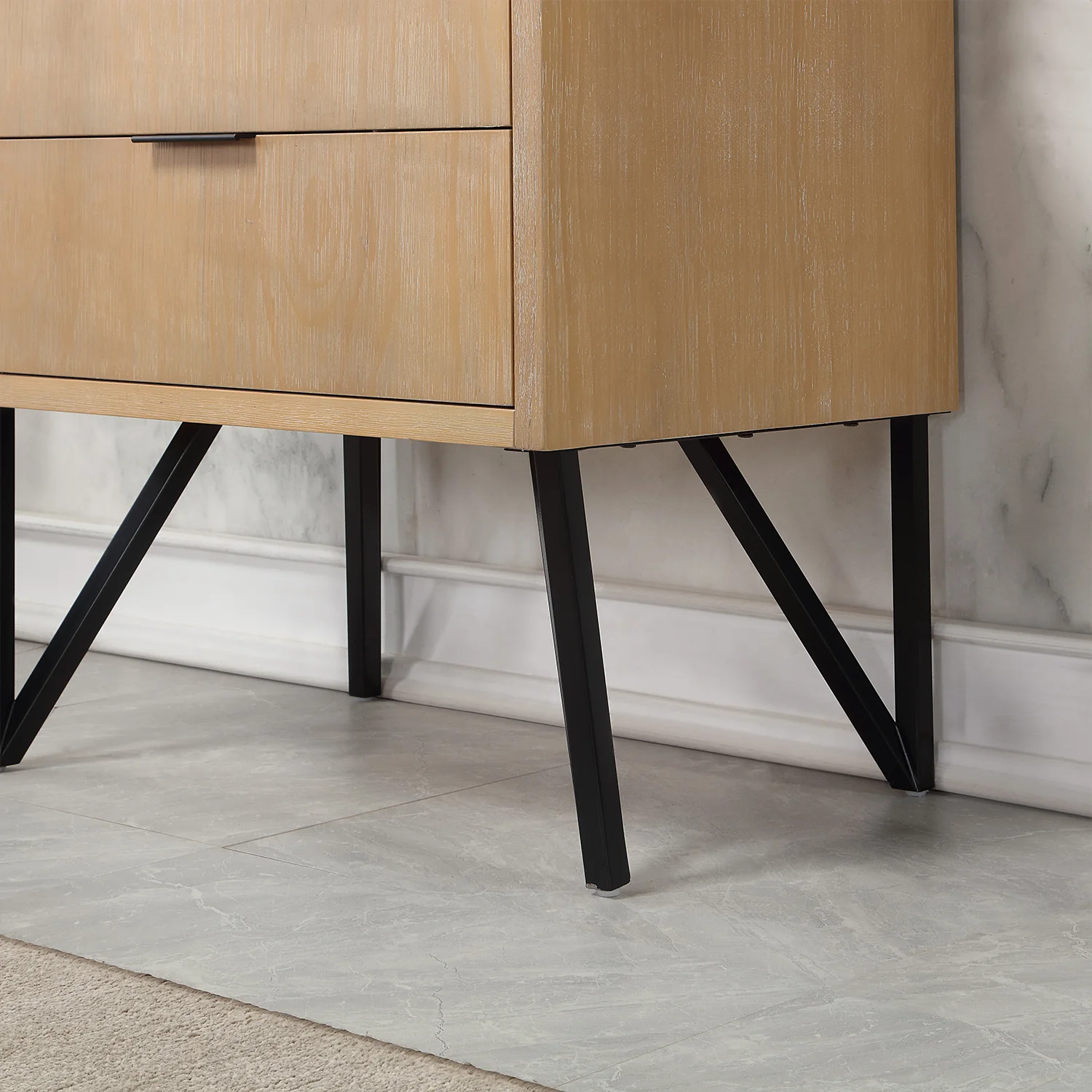 Altair Design Helios 30" Single Bathroom Vanity in Weathered Pine with Carrara White Composite Stone Countertop - Image 4