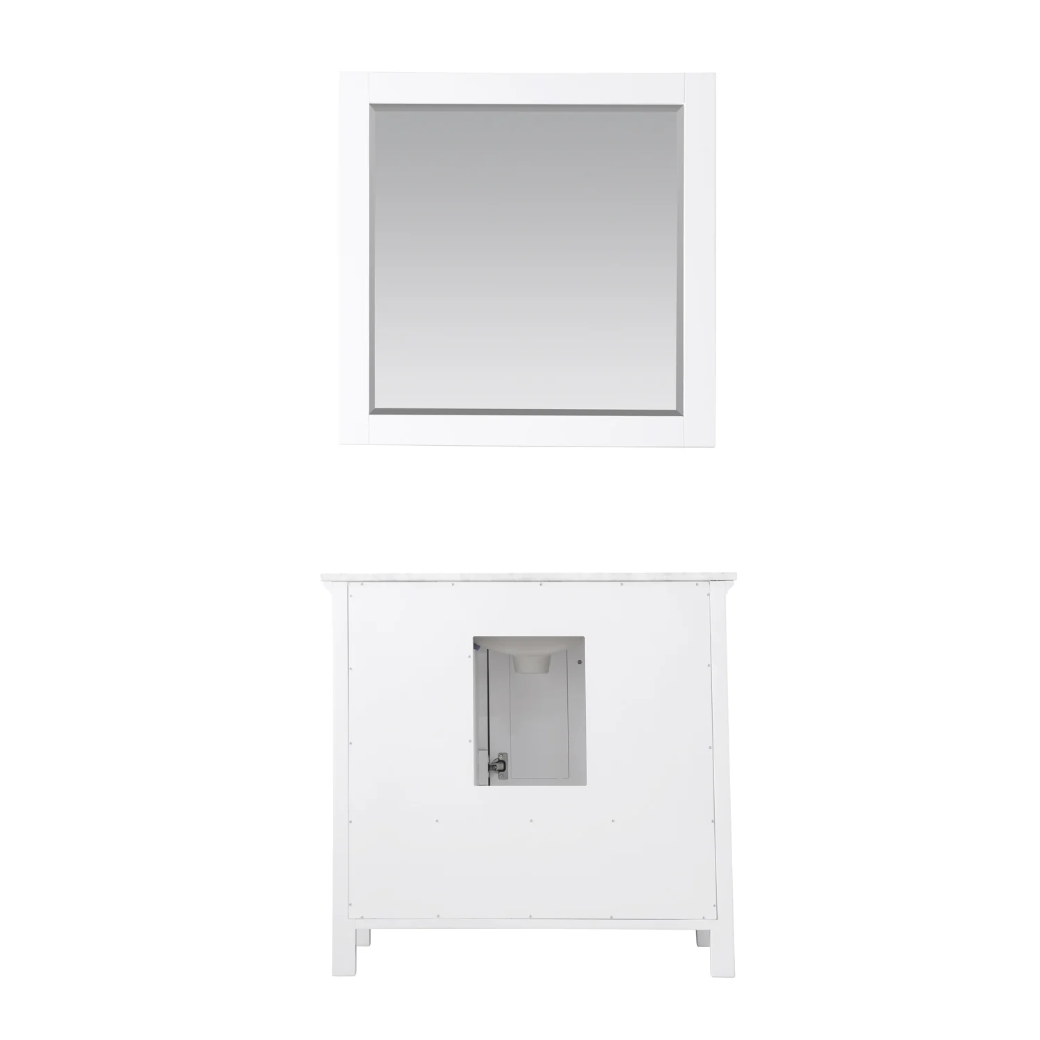 Altair Design Isla 36" Single Bathroom Vanity Set in White and Carrara White Marble Countertop - Image 7