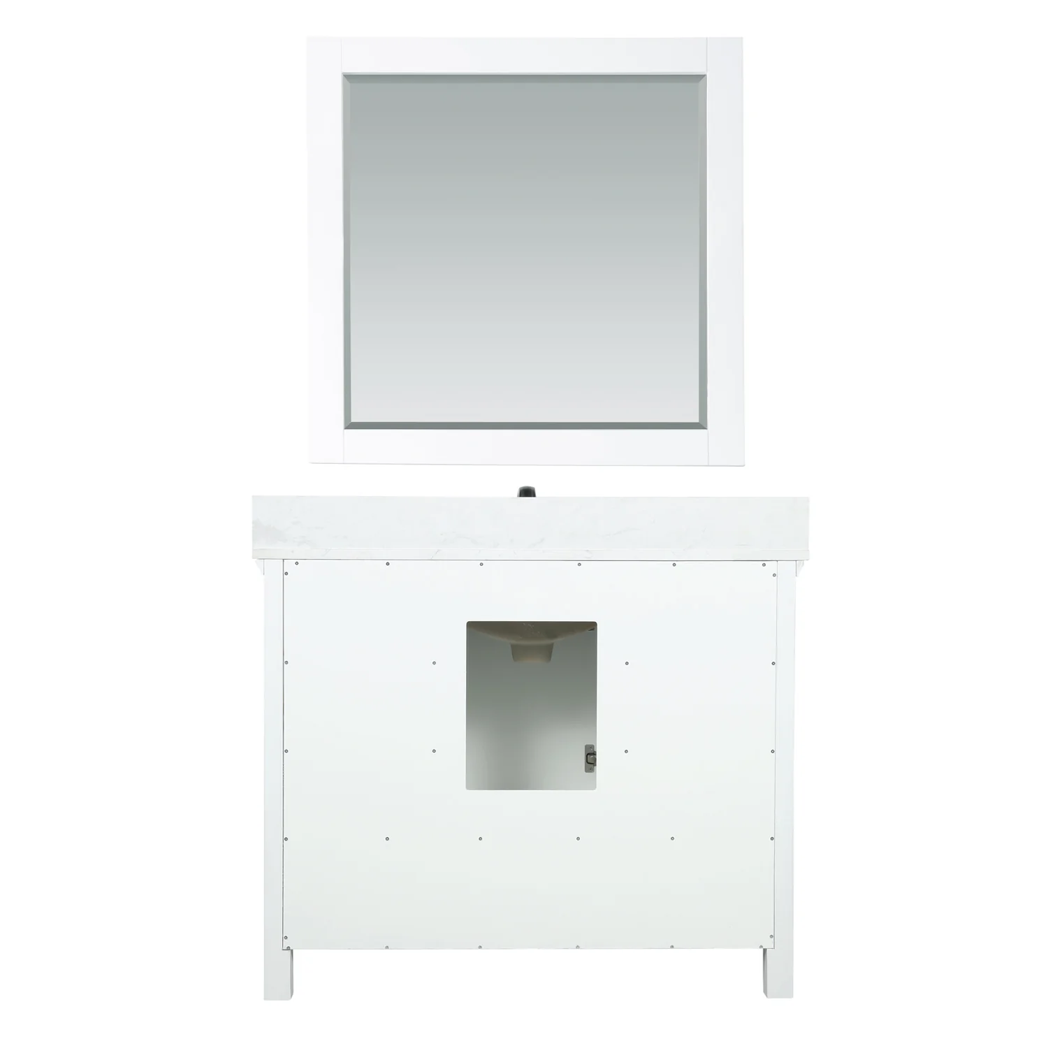 Altair Design Isla 42" Single Bathroom Vanity Set in White and Aosta White Composite Stone Countertop - Image 9