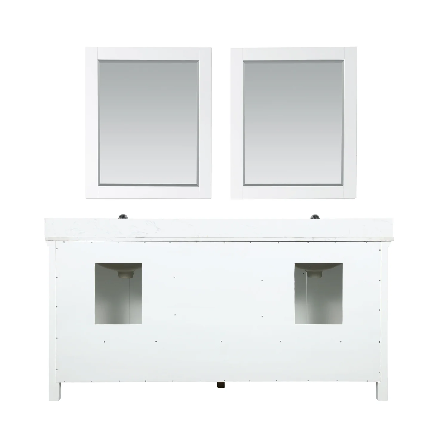 Altair Design Isla 72" Double Bathroom Vanity Set in White and Aosta White Composite Stone Countertop - Image 7