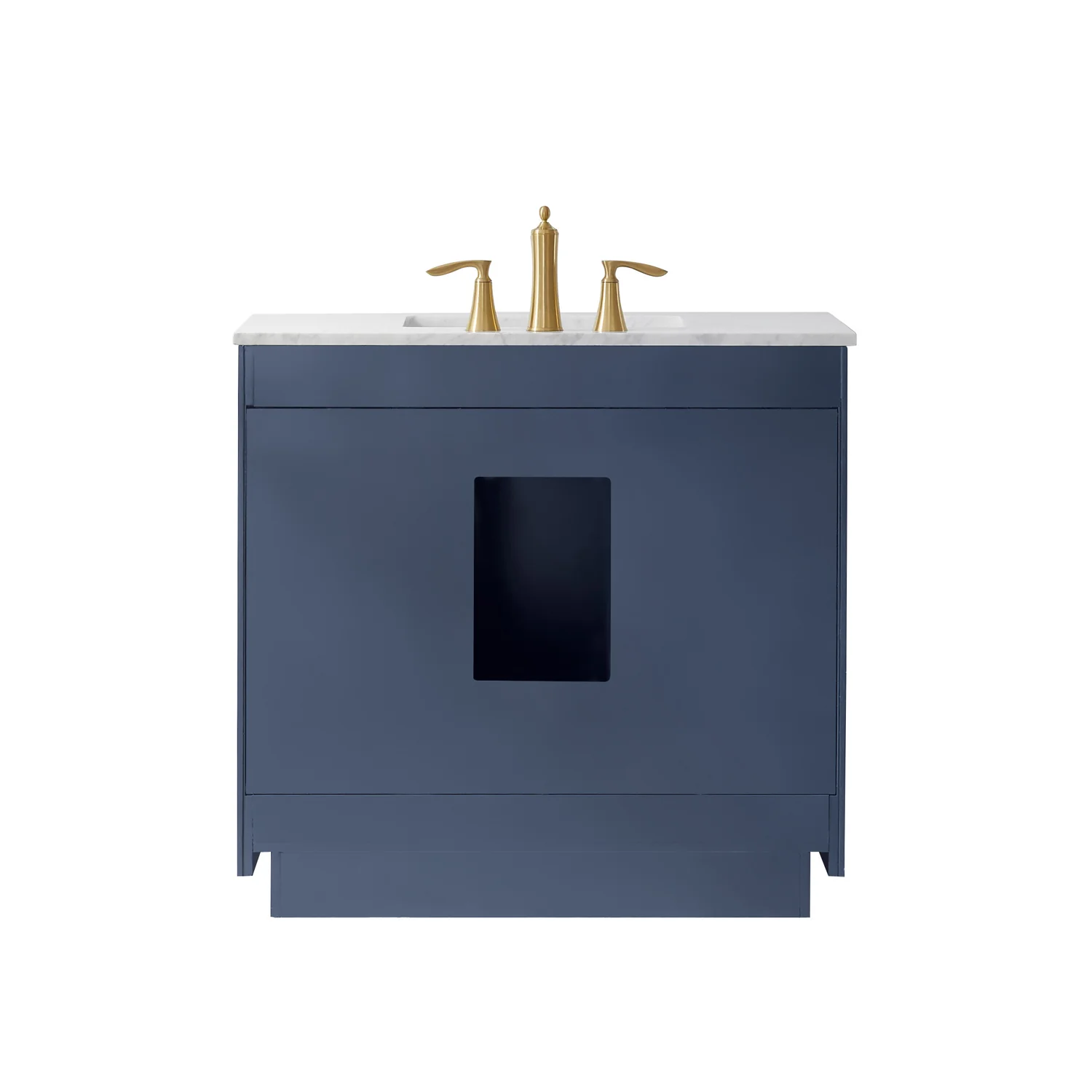 Altair Design Ivy 36" Single Bathroom Vanity Set in Royal Blue and Carrara White Marble Countertop - Image 15