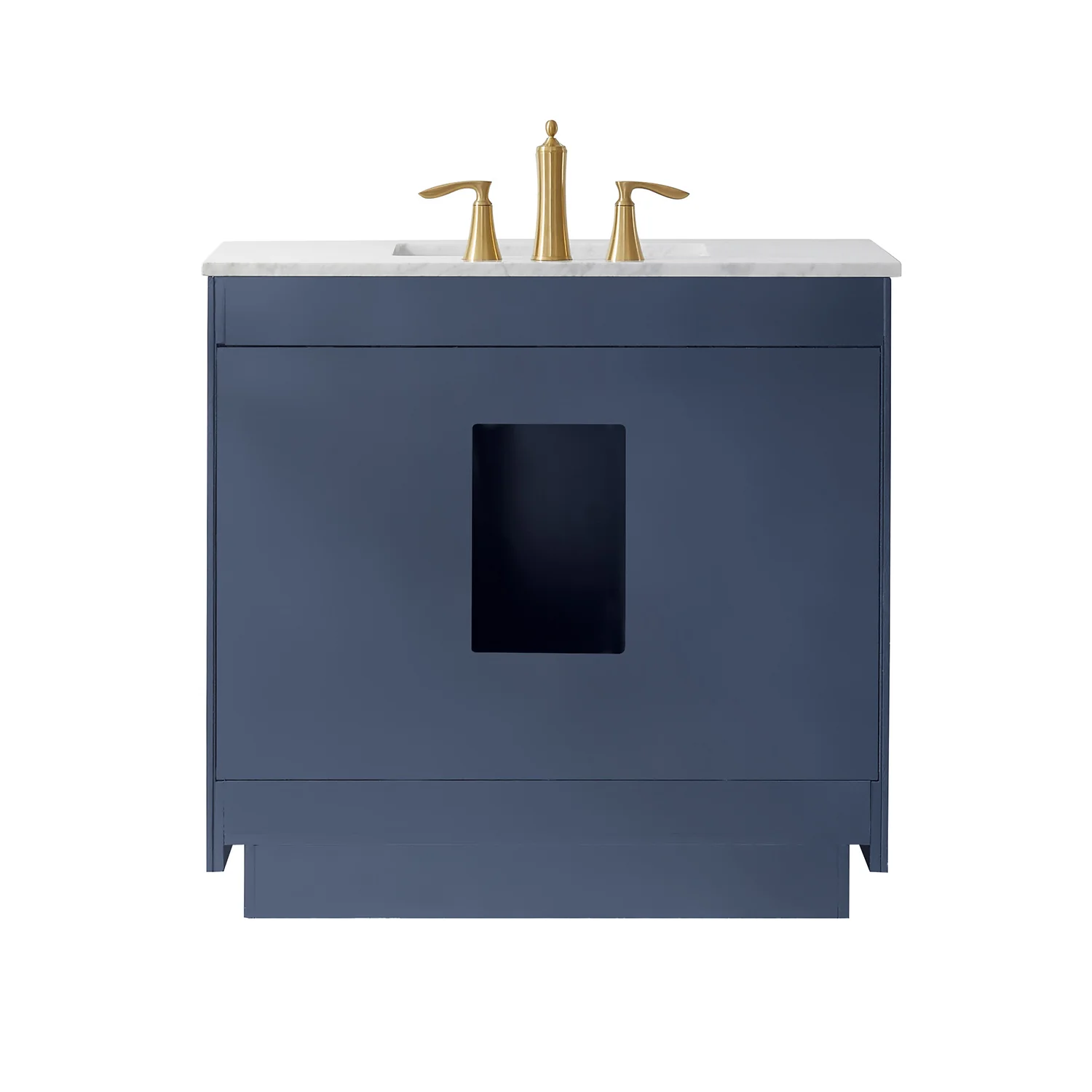 Altair Design Ivy 36" Single Bathroom Vanity Set in Royal Blue and Carrara White Marble Countertop - Image 16