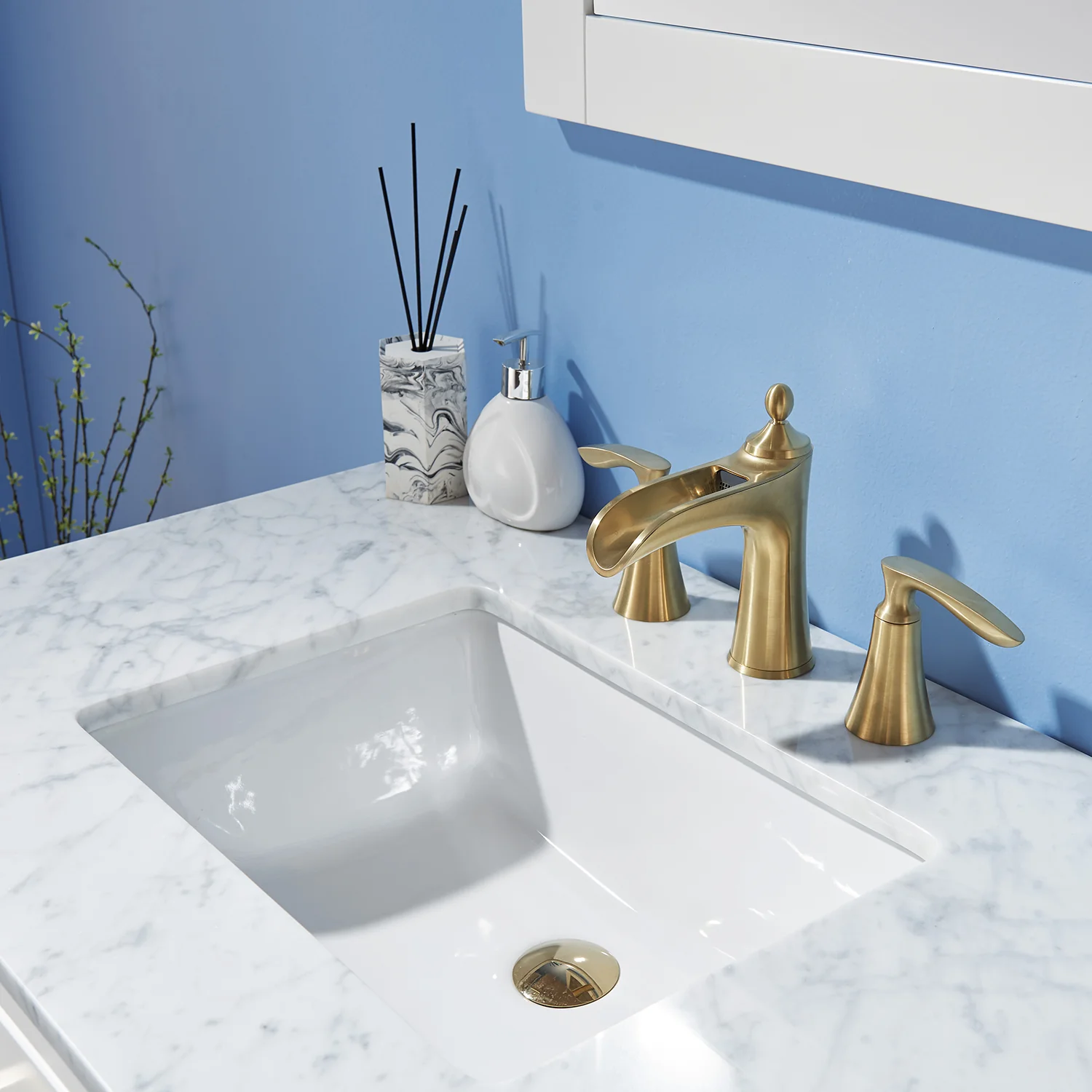 Altair Design Ivy 36" Single Bathroom Vanity Set in White and Carrara White Marble Countertop - Image 6