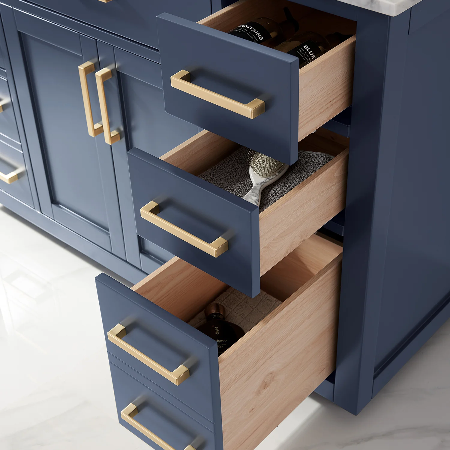 Altair Design Ivy 48" Single Bathroom Vanity Set in Royal Blue and Carrara White Marble Countertop - Image 12