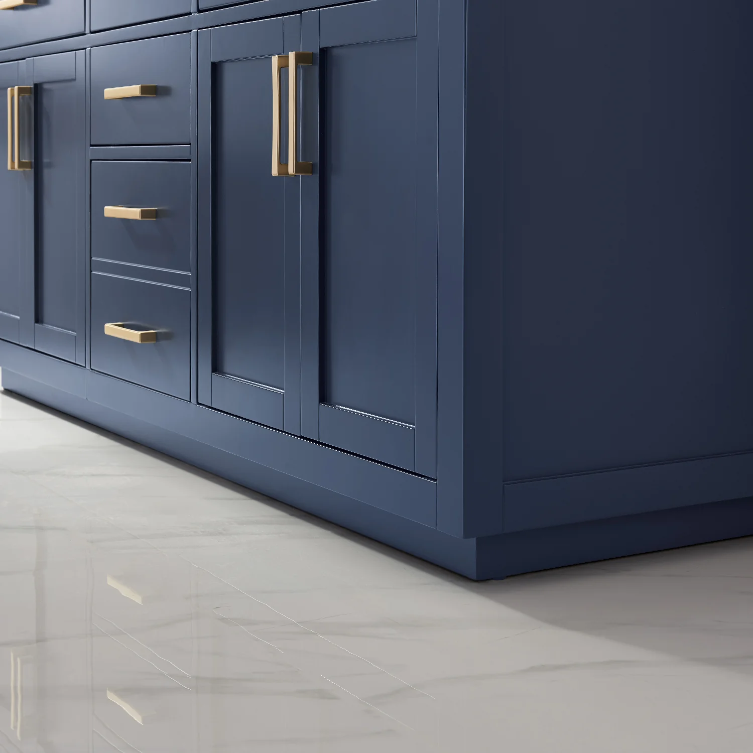 Altair Design Ivy 72" Double Bathroom Vanity Set in Royal Blue and Carrara White Marble Countertop - Image 10
