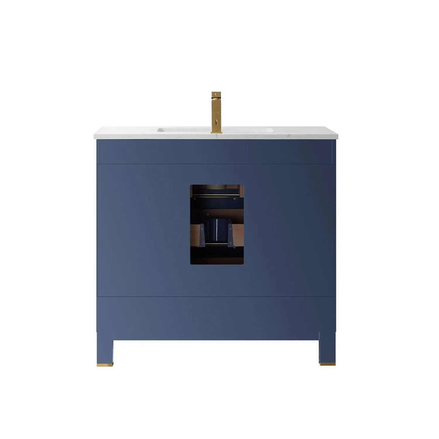 Altair Design Jackson 36" Single Bathroom Vanity Set in Royal Blue and Aosta White Composite Stone Countertop - Image 19