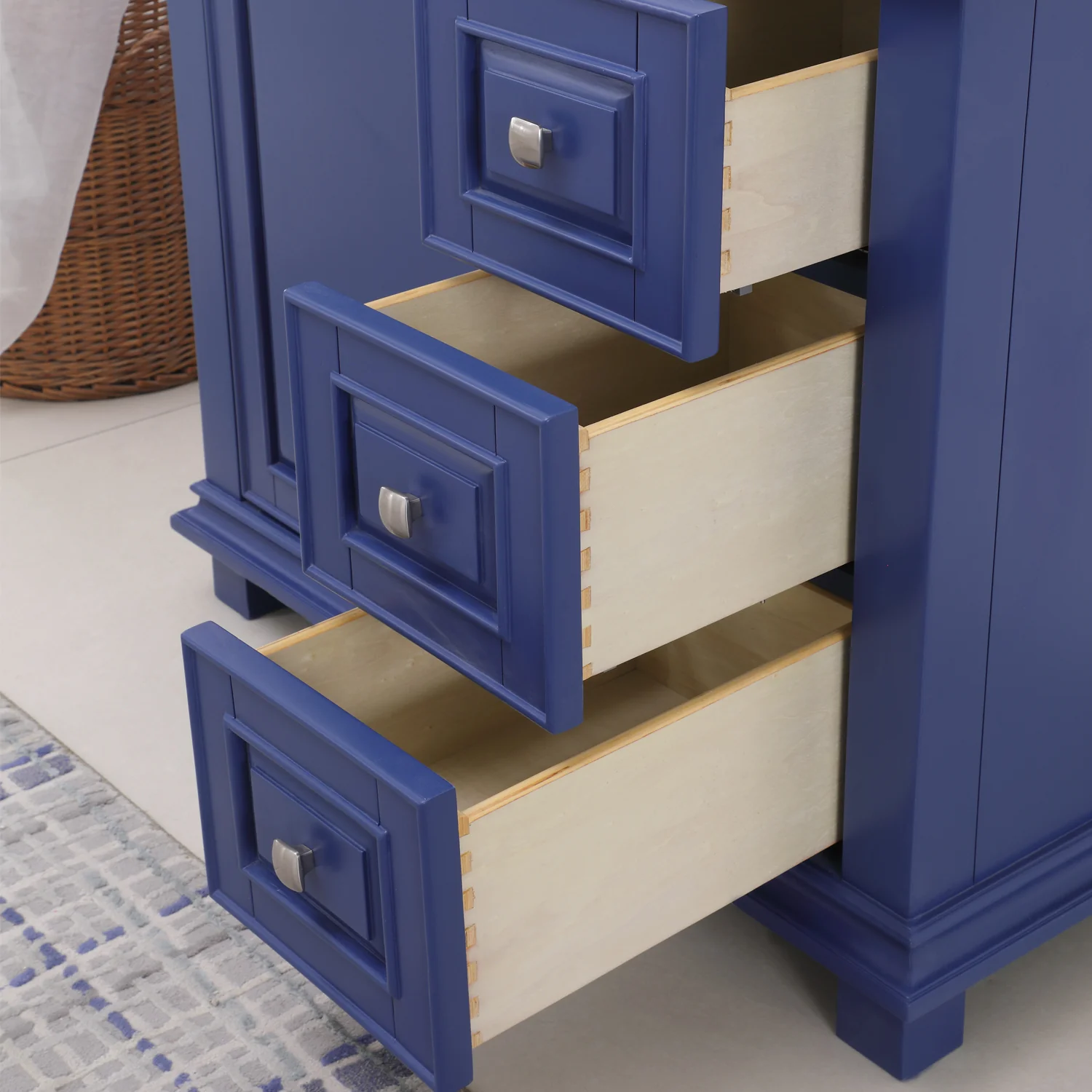 Altair Design Jardin 36" Single Bathroom Vanity Set in Jewelry Blue and Carrara White Marble Countertop - Image 16