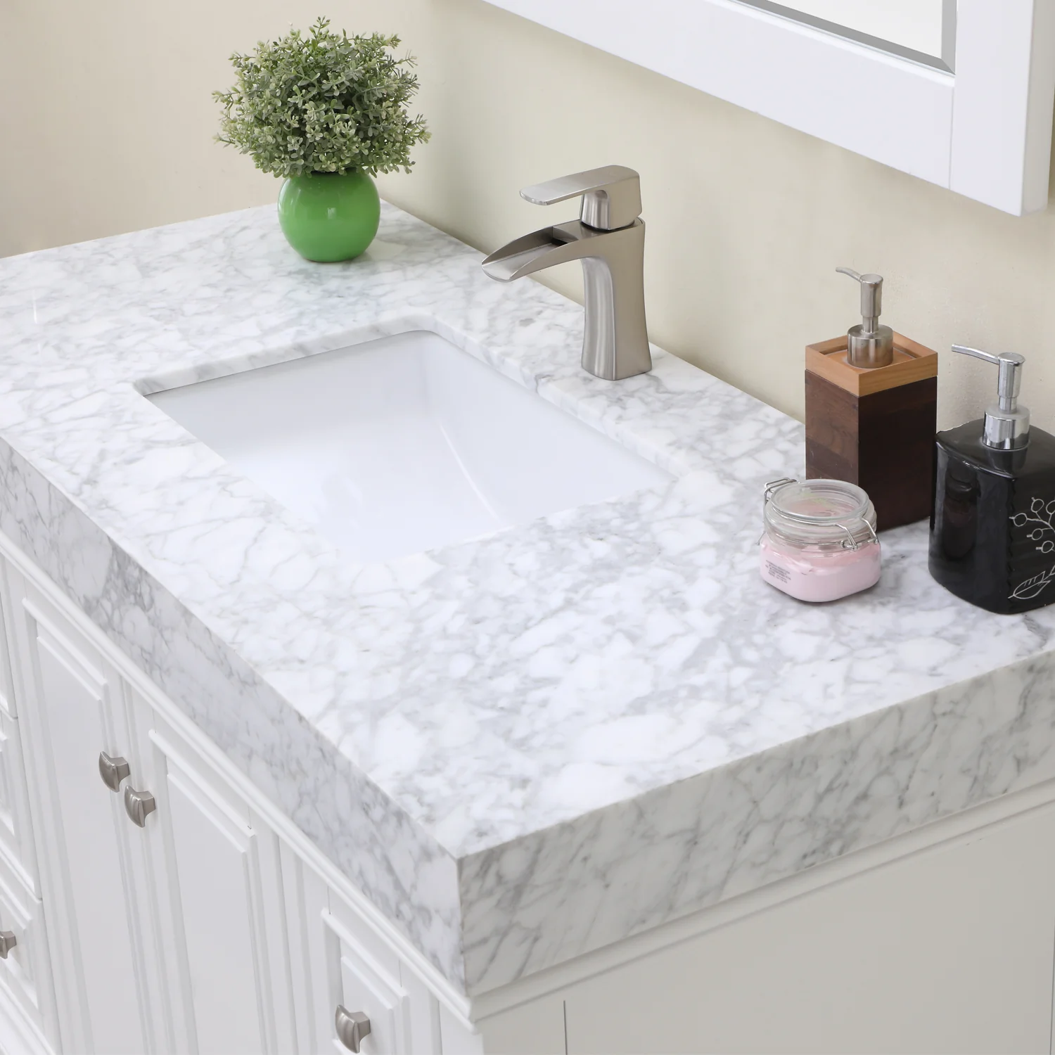 Altair Design Jardin 48" Single Bathroom Vanity Set in White and Carrara White Marble Countertop - Image 7