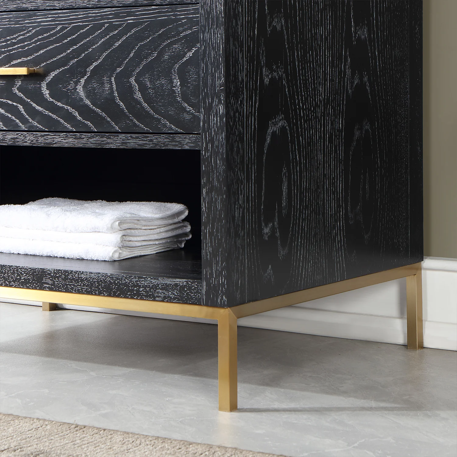 Altair Design Kesia 36" Single Bathroom Vanity Set in Black Oak with Aosta White Composite Stone Countertop - Image 12