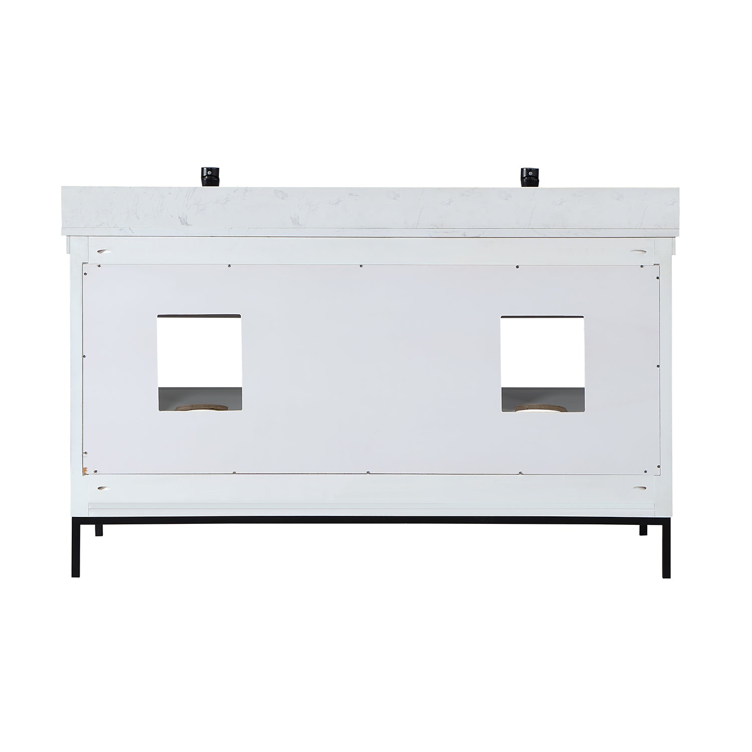 Altair Design Kesia 60" Double Bathroom Vanity Set in White with Aosta White Composite Stone Countertop - Image 17