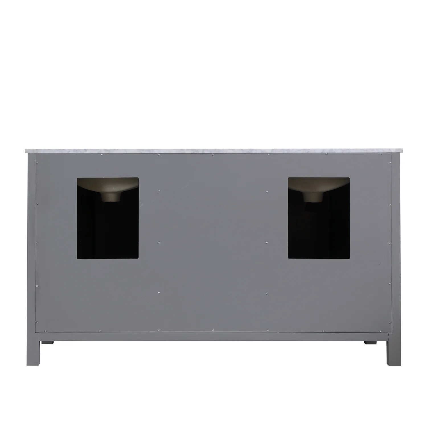 Altair Design Kinsley 60" Double Bathroom Vanity Set in Gray and Carrara White Marble Countertop - Image 17