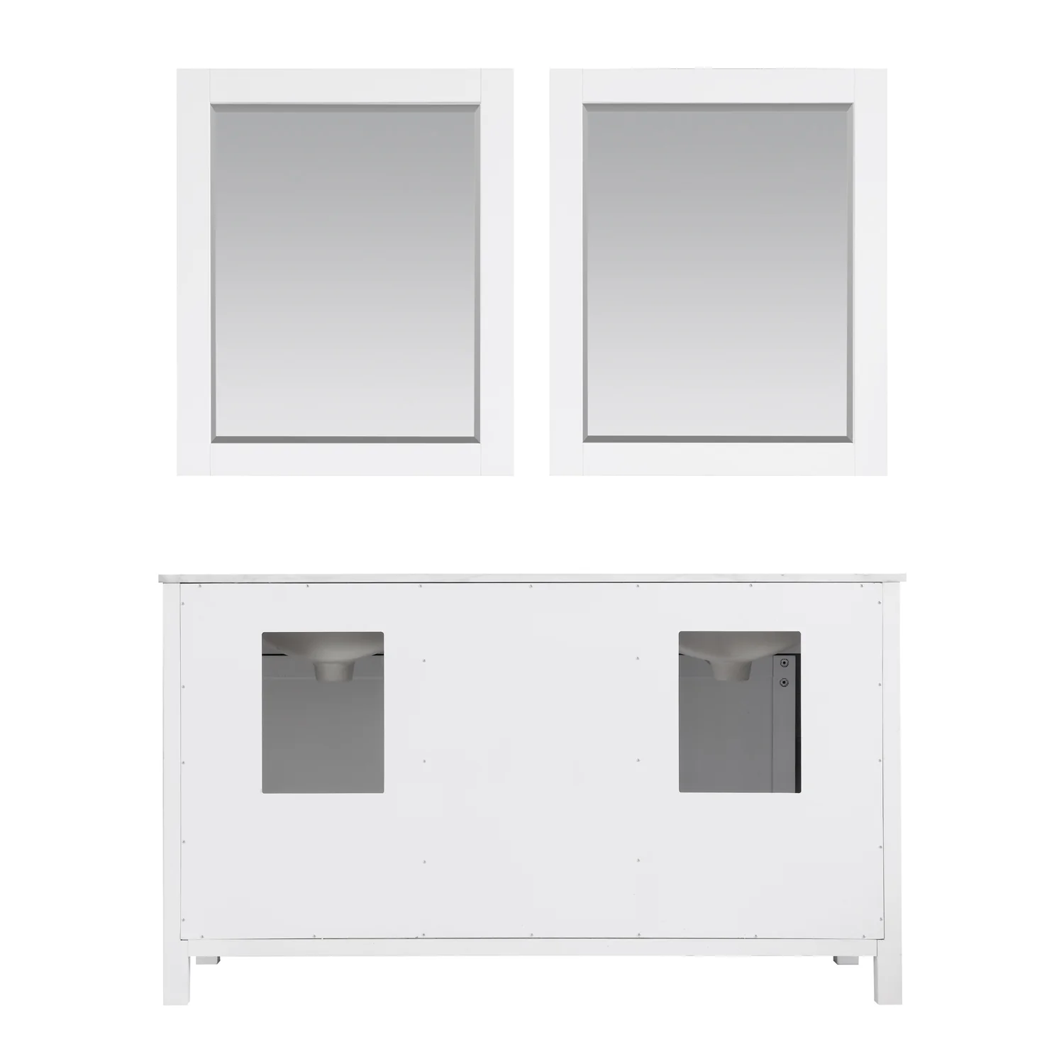 Altair Design Kinsley 60" Double Bathroom Vanity Set in White and Carrara White Marble Countertop - Image 8