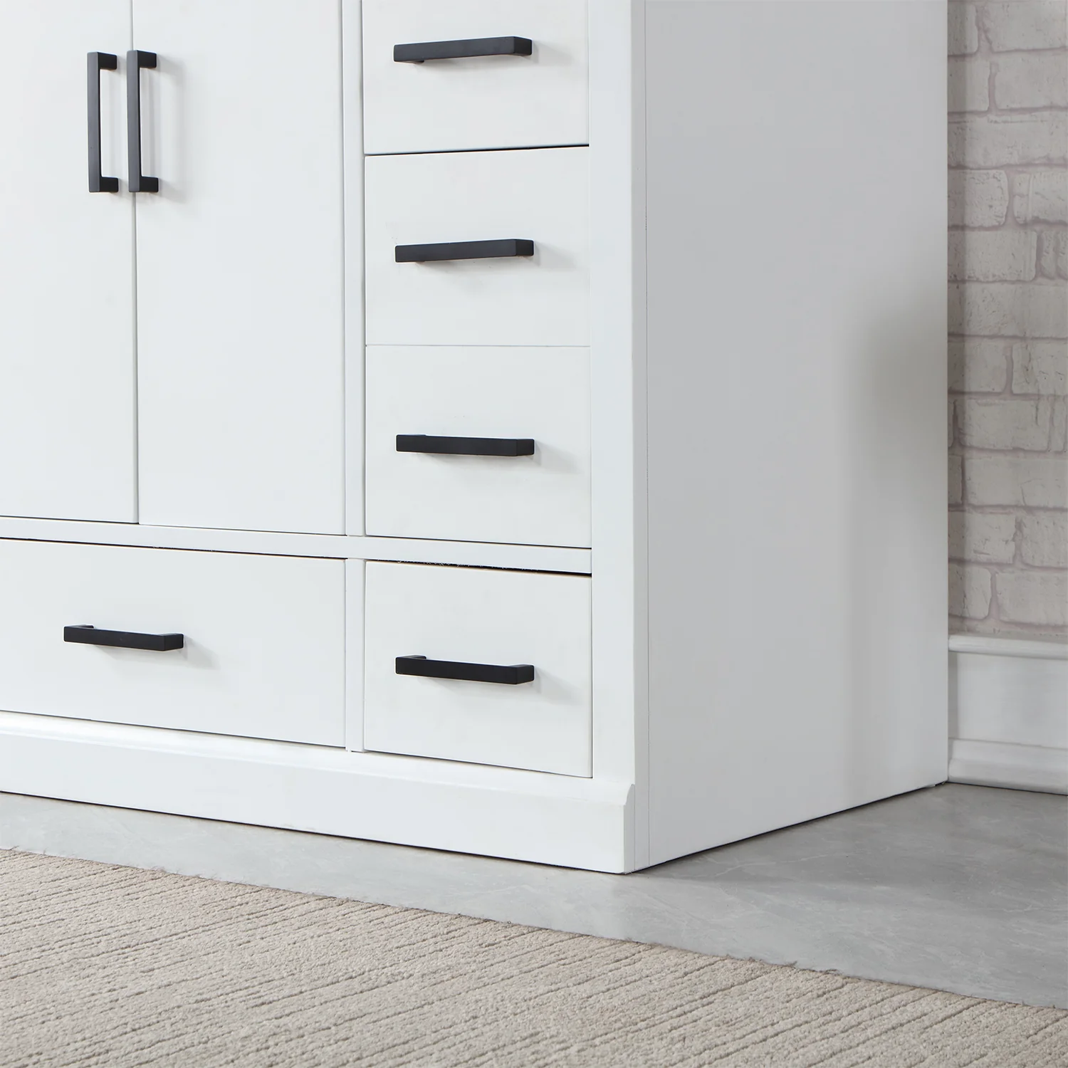 Altair Design Monna 48" Single Bathroom Vanity Set in White with Concrete Grey Composite Stone Countertop - Image 12