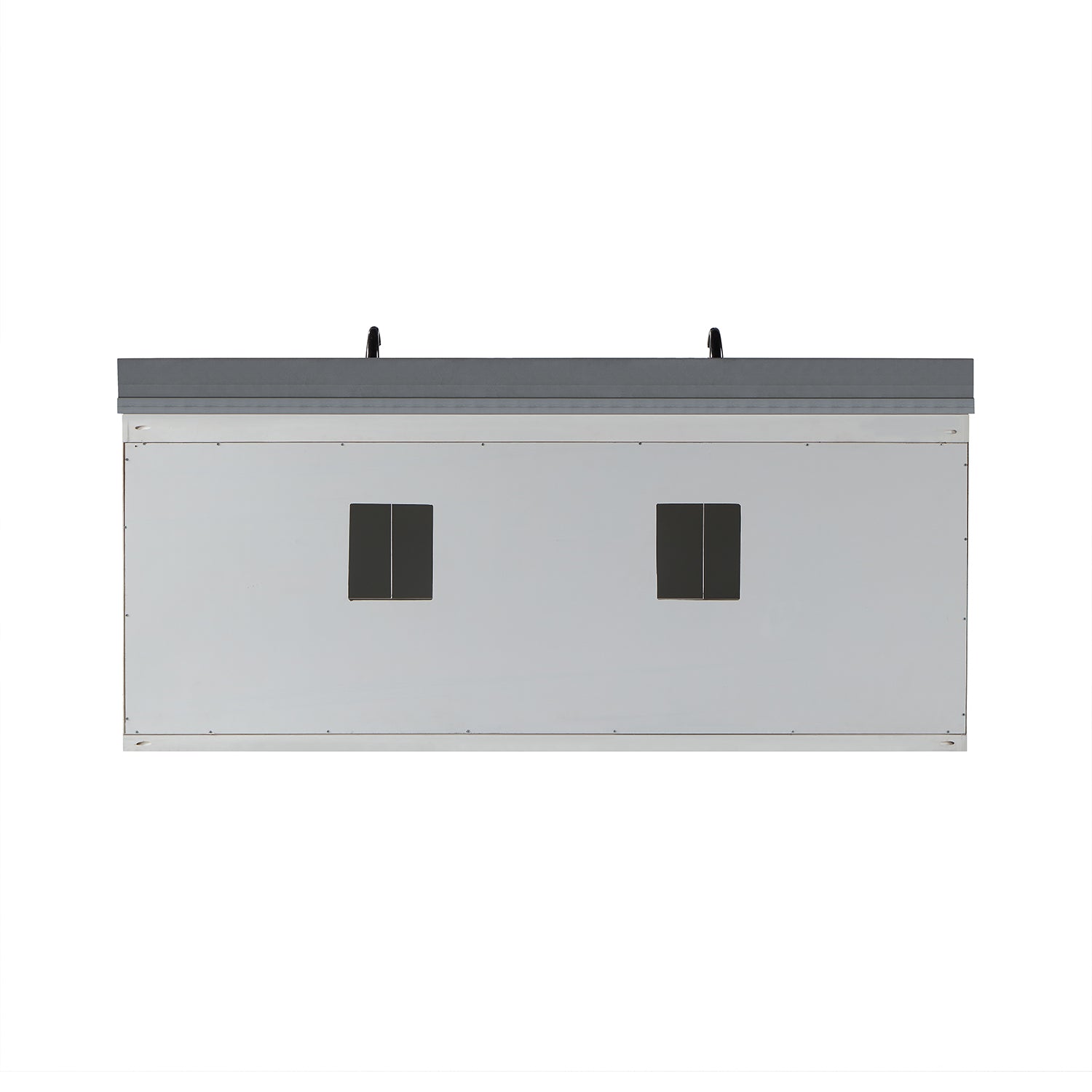 Altair Design Monna 84" Double Bathroom Vanity Set in White with Concrete Grey Composite Stone Countertop - Image 17
