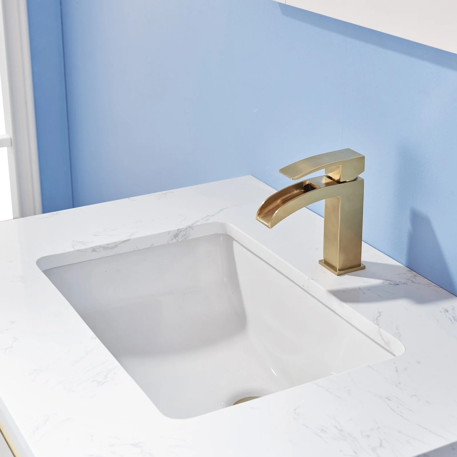 Altair Design Morgan 30" Single Bathroom Vanity Set in White and Aosta White Composite Stone Countertop - Image 8