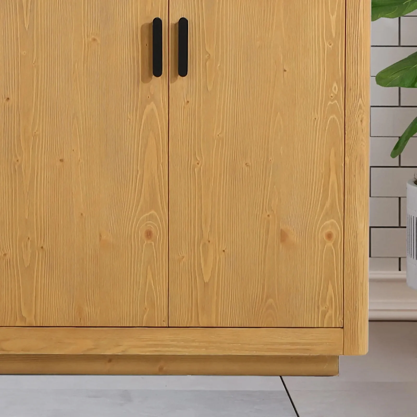 Altair Design Perla 72" Double Bathroom Vanity in Natural Wood with Grain White Composite Stone Countertop - Image 15