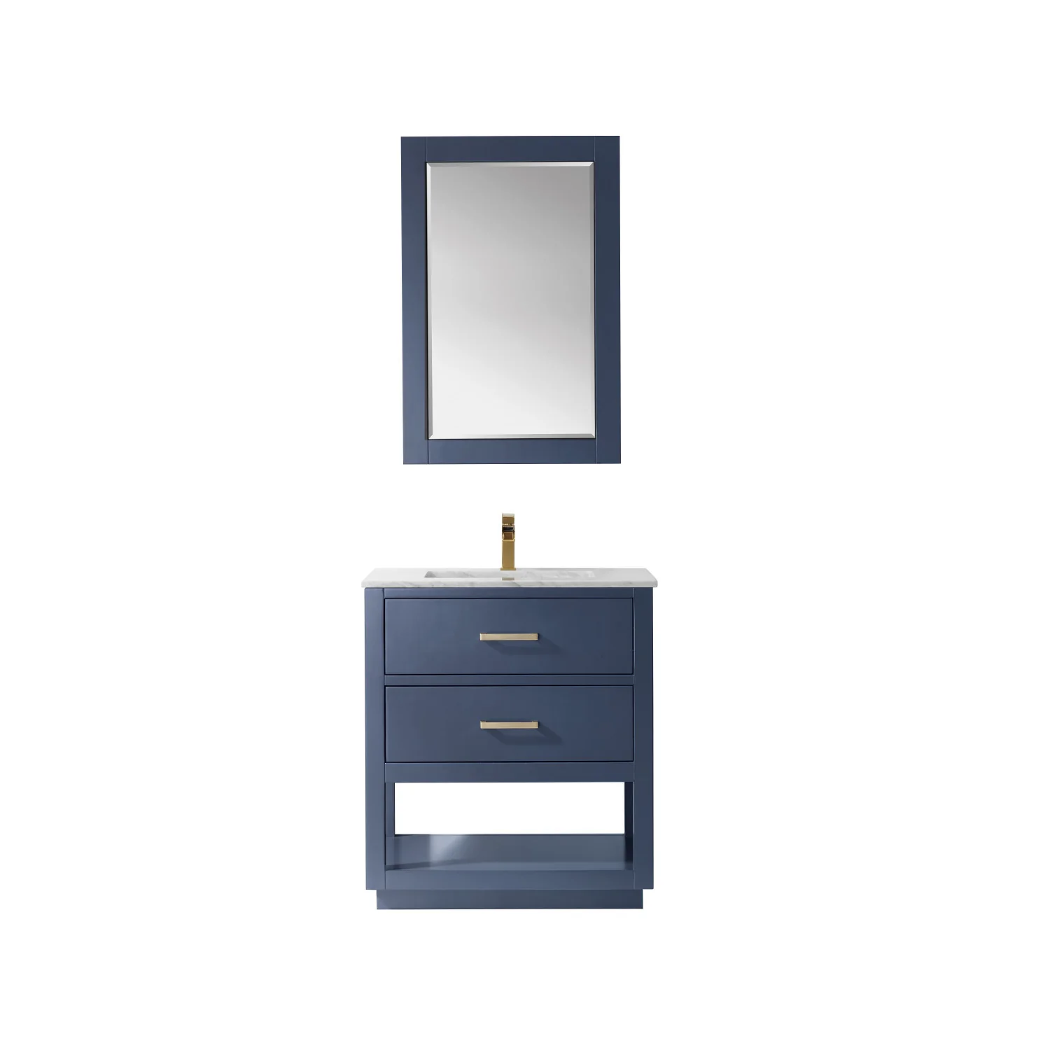 Altair Design Remi 30" Single Bathroom Vanity Set in Royal Blue and Carrara White Marble Countertop - Image 2