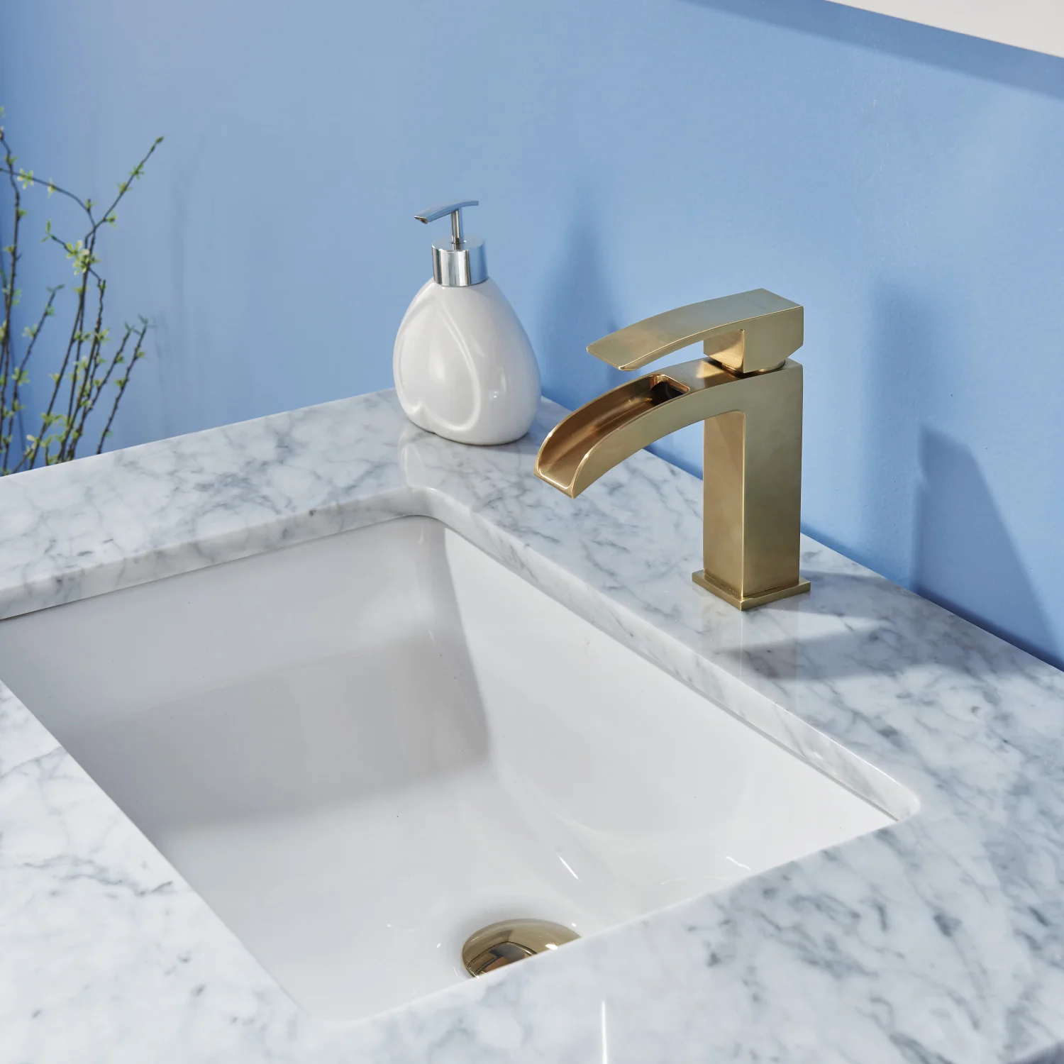 Altair Design Remi 30" Single Bathroom Vanity Set in White and Carrara White Marble Countertop - Image 9