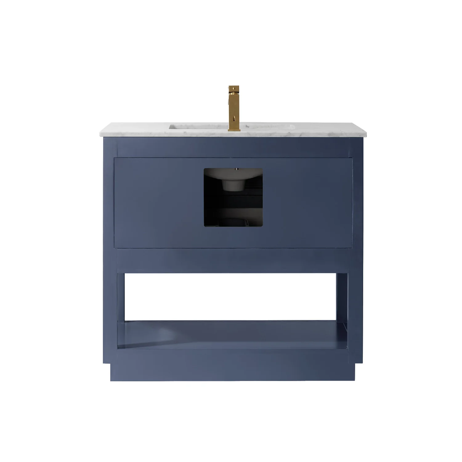 Altair Design Remi 36" Single Bathroom Vanity Set in Royal Blue and Carrara White Marble Countertop - Image 19
