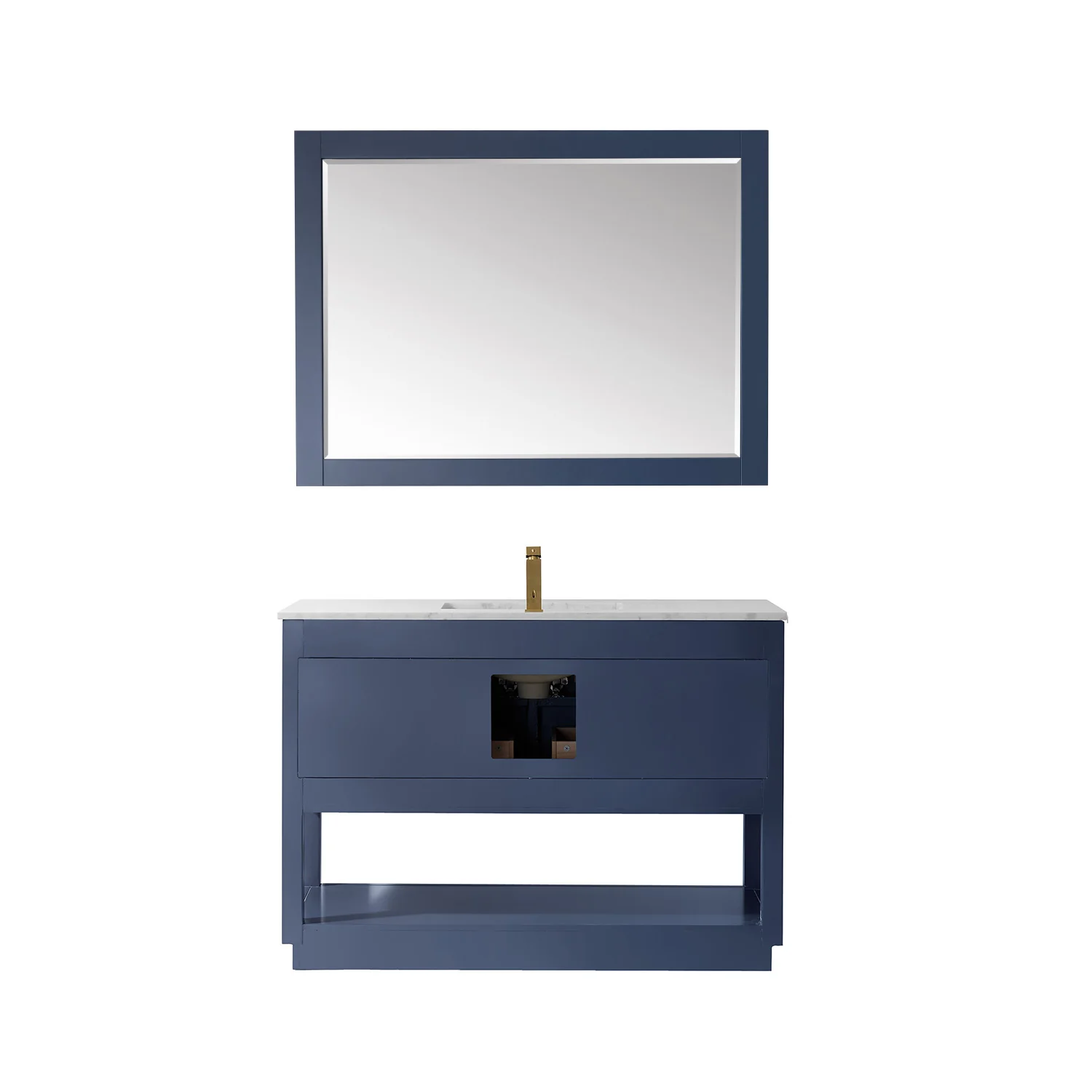 Altair Design Remi 48" Single Bathroom Vanity Set in Royal Blue and Carrara White Marble Countertop - Image 10