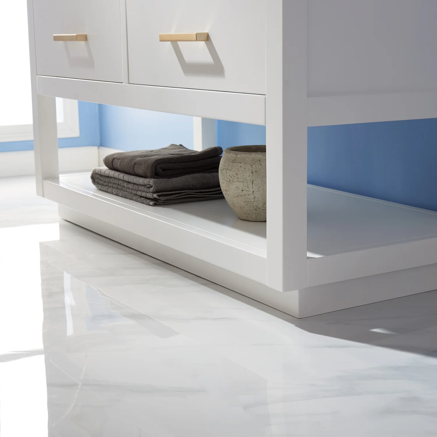 Altair Design Remi 48" Single Bathroom Vanity Set in White and Carrara White Marble Countertop - Image 4