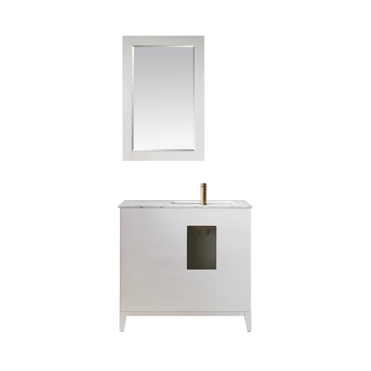 Altair Design Sutton 36" Single Bathroom Vanity Set in White and Carrara White Marble Countertop - Image 10