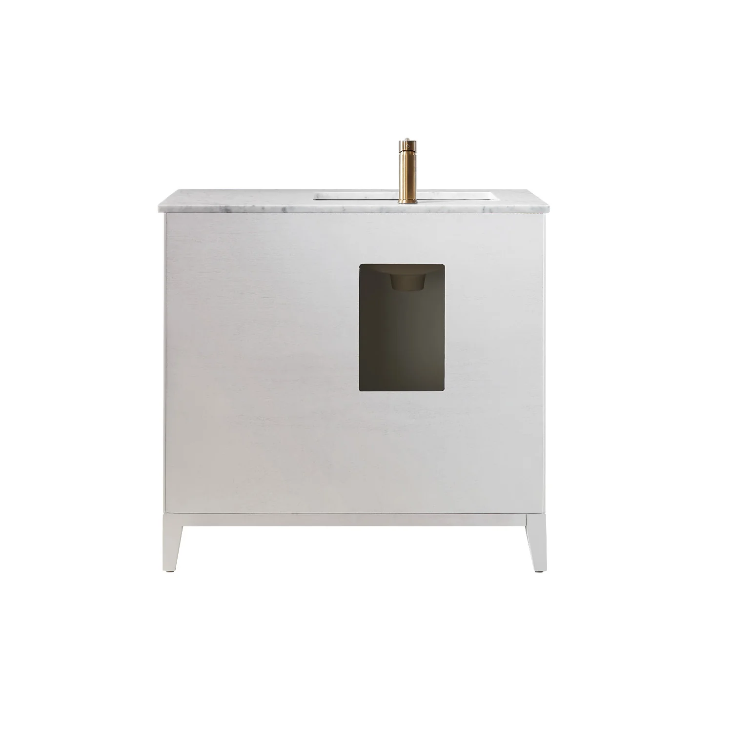 Altair Design Sutton 36" Single Bathroom Vanity Set in White and Carrara White Marble Countertop - Image 19