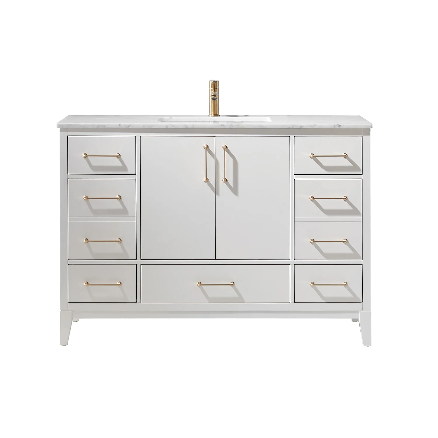 Altair Design Sutton 48" Single Bathroom Vanity Set in White and Carrara White Marble Countertop - Image 13