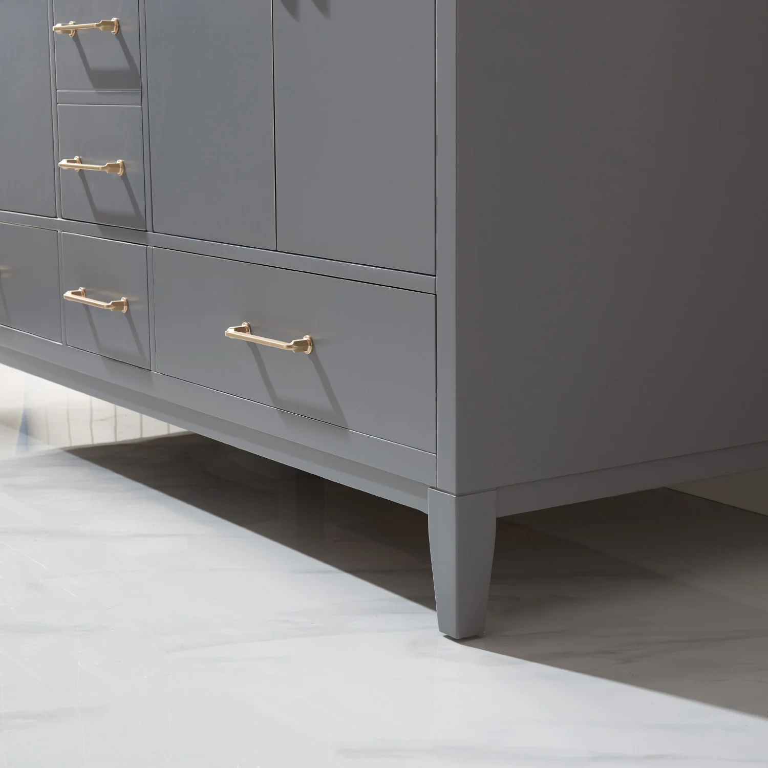 Altair Design Sutton 60" Double Bathroom Vanity Set in Gray and Carrara White Marble Countertop - Image 15