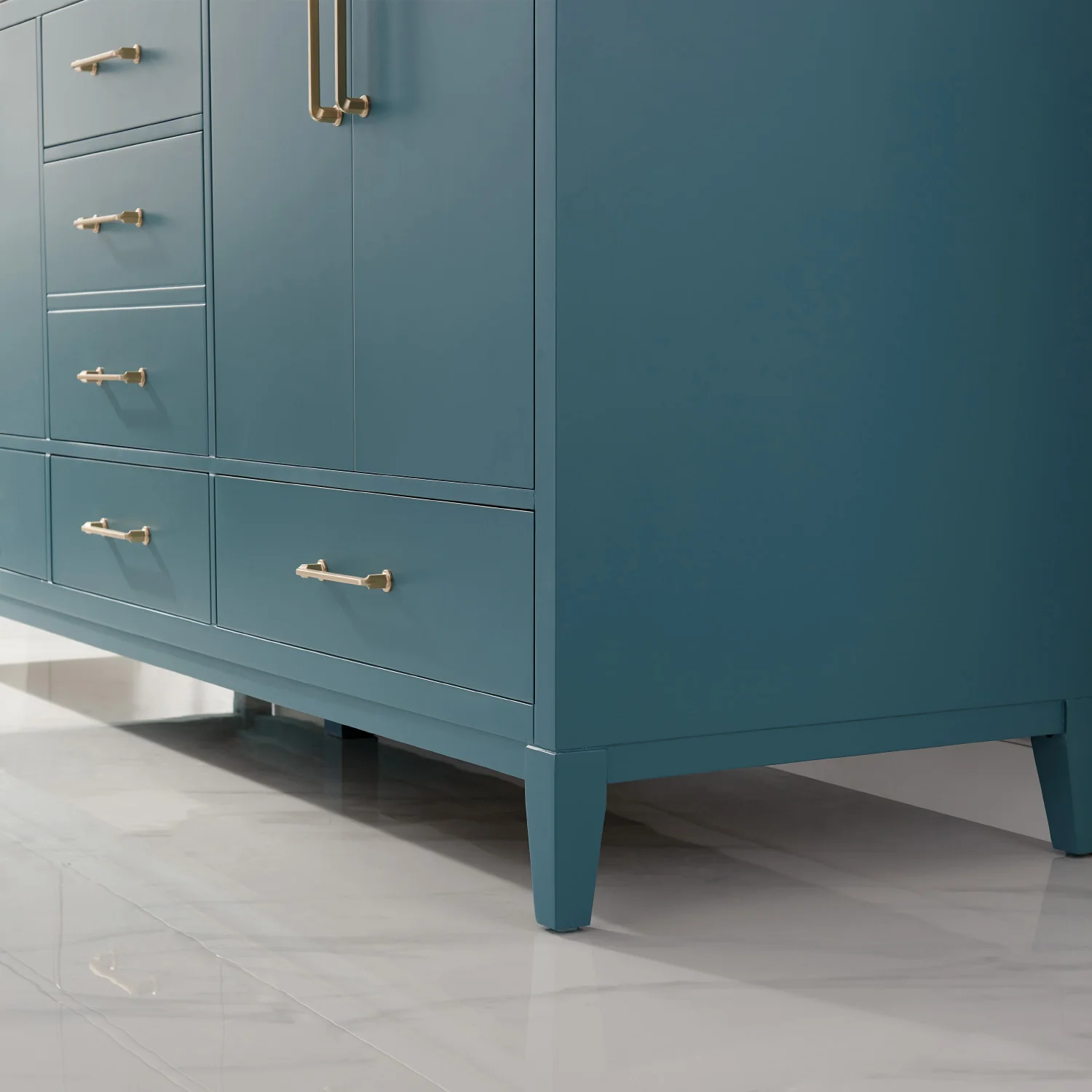 Altair Design Sutton 72" Double Bathroom Vanity Set in Royal Green and Carrara White Marble Countertop - Image 15