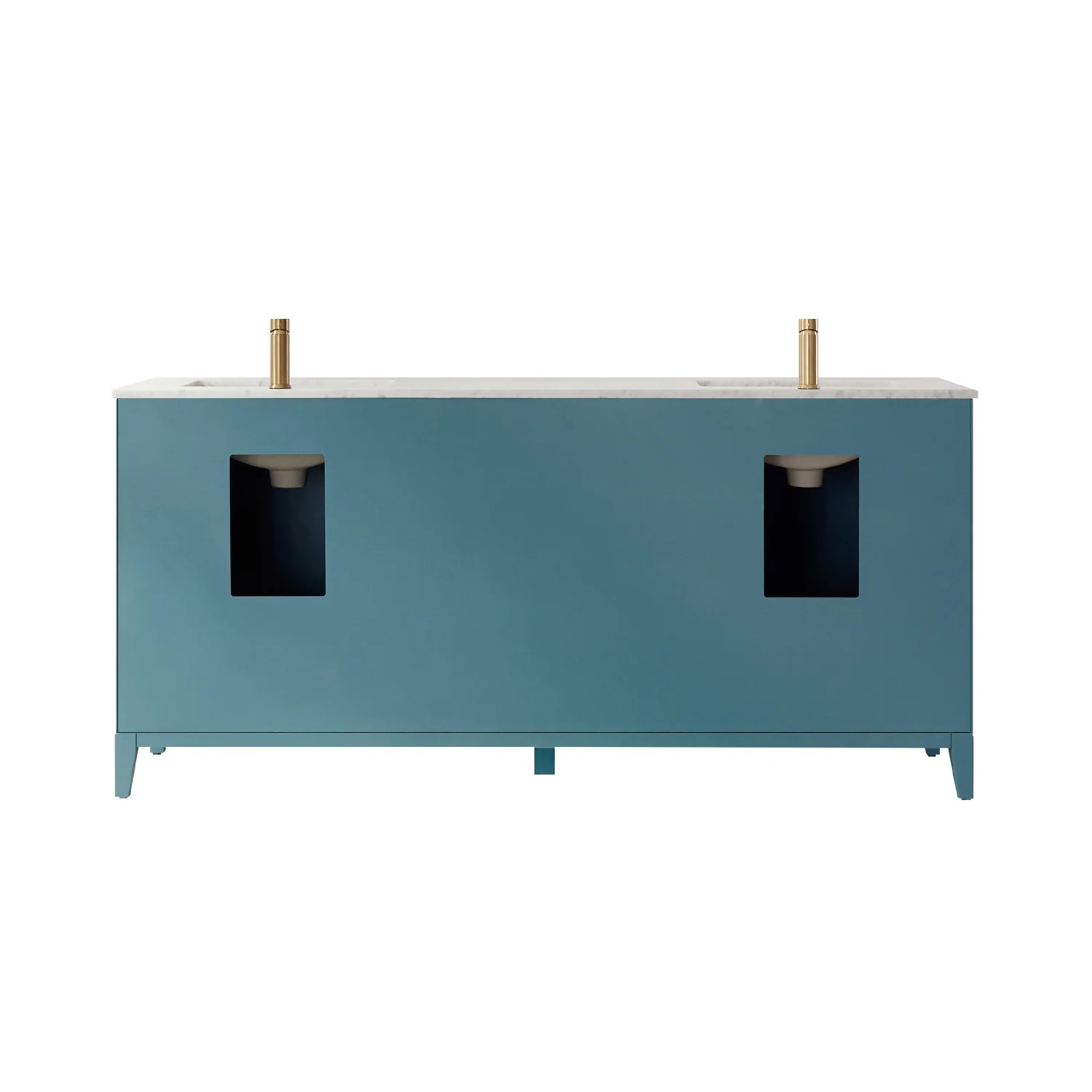 Altair Design Sutton 72" Double Bathroom Vanity Set in Royal Green and Carrara White Marble Countertop - Image 19