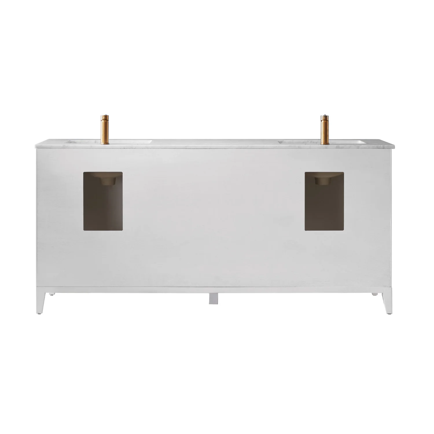 Altair Design Sutton 72" Double Bathroom Vanity Set in White and Carrara White Marble Countertop - Image 19