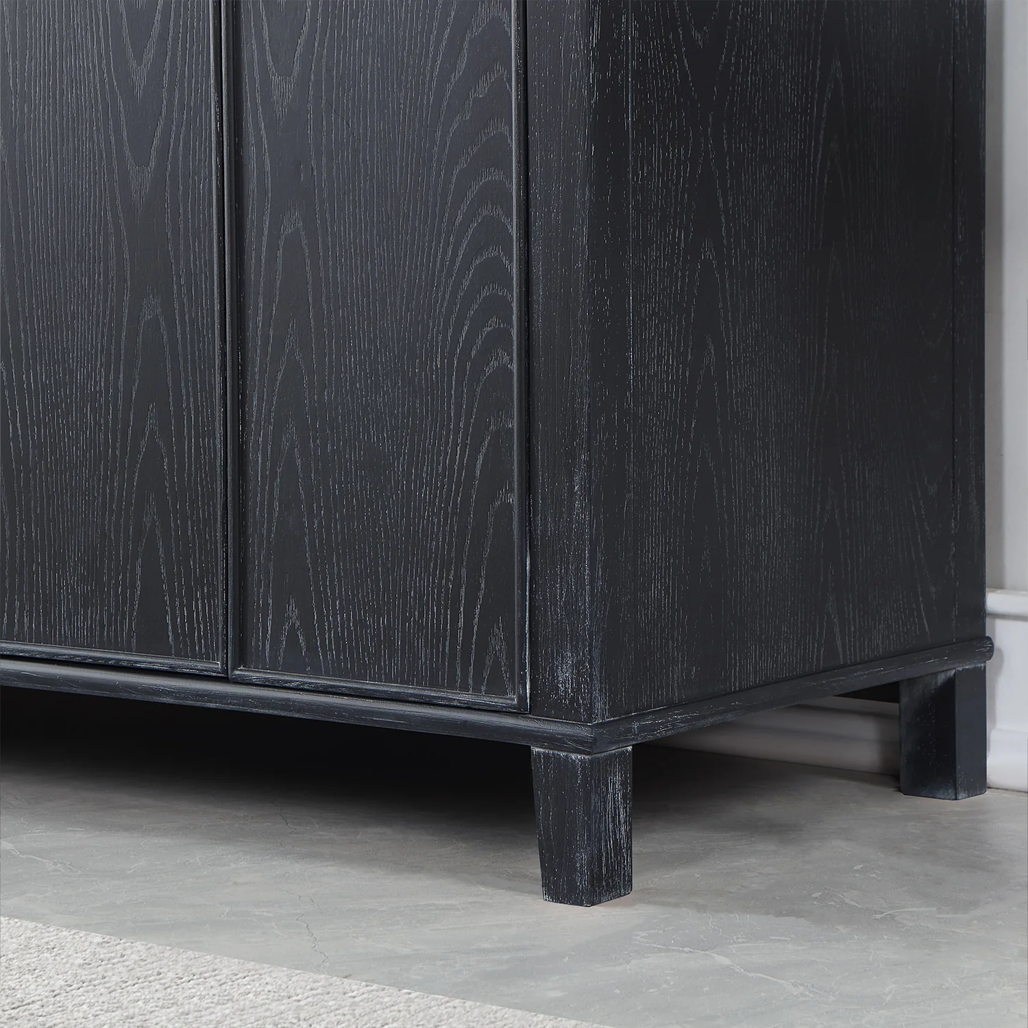 Altair Design Weiser 60" Double Bathroom Vanity in Black Oak with Aosta White Composite Stone Countertop - Image 4