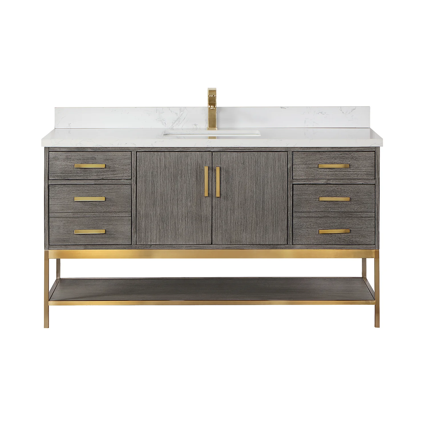 Altair Design Wildy 60" Single Bathroom Vanity Set in Classical Grey with Grain White Composite Stone Countertop - Image 10