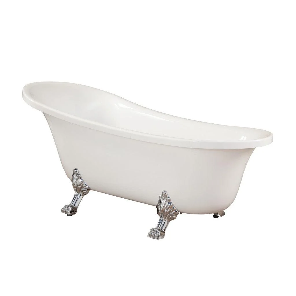 Altair Geneva 69" x 30" Clawfoot Soaking Acrylic Bathtub - Image 5