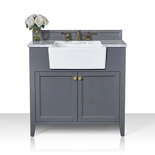 Ancerre Designs Adeline Single Vanity Set Italian Carrara White Marble Vanity Top - Image 10