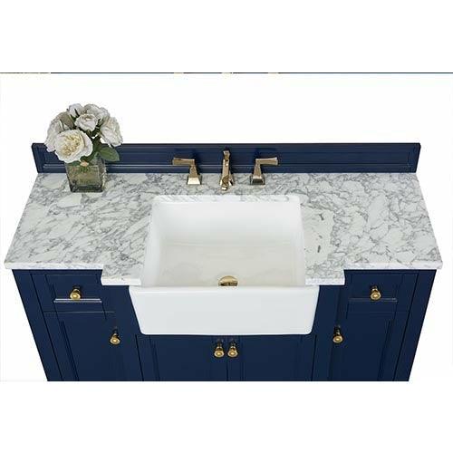 Ancerre Designs Adeline Single Vanity Set Italian Carrara White Marble Vanity Top - Image 24