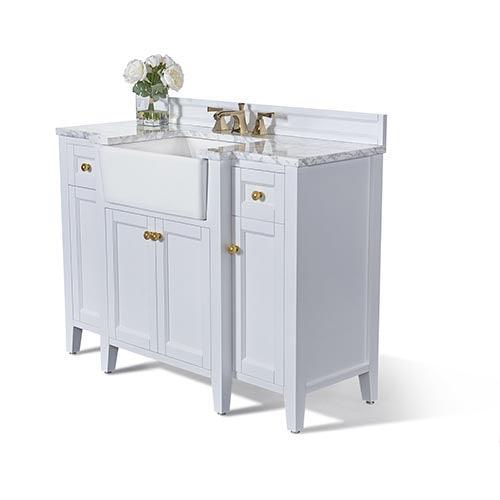 Ancerre Designs Adeline Single Vanity Set Italian Carrara White Marble Vanity Top - Image 32