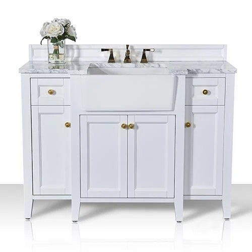 Ancerre Designs Adeline Single Vanity Set Italian Carrara White Marble Vanity Top - Image 34